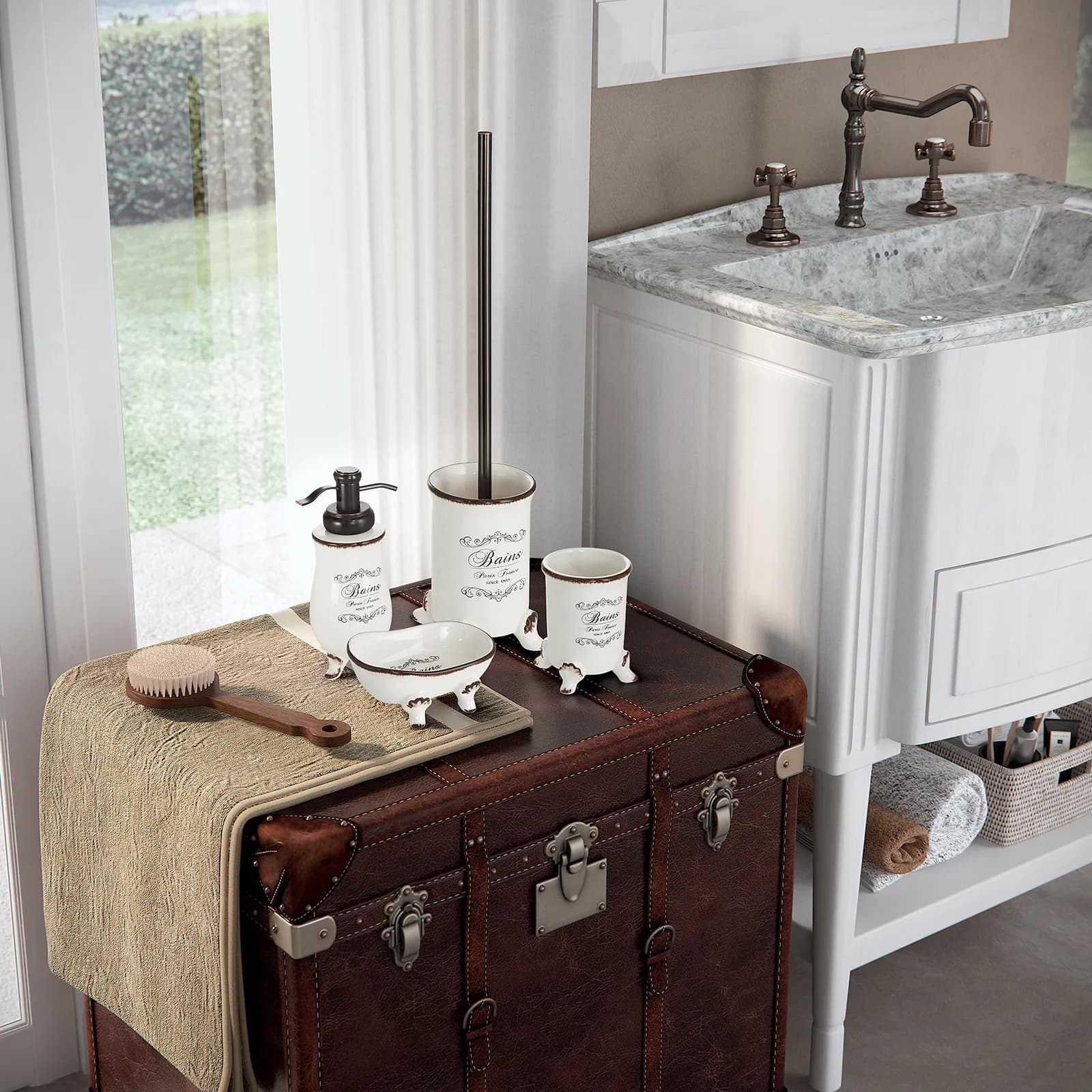 Portasapone in ceramica bianco a forma di vasca - Amelie di Gedy