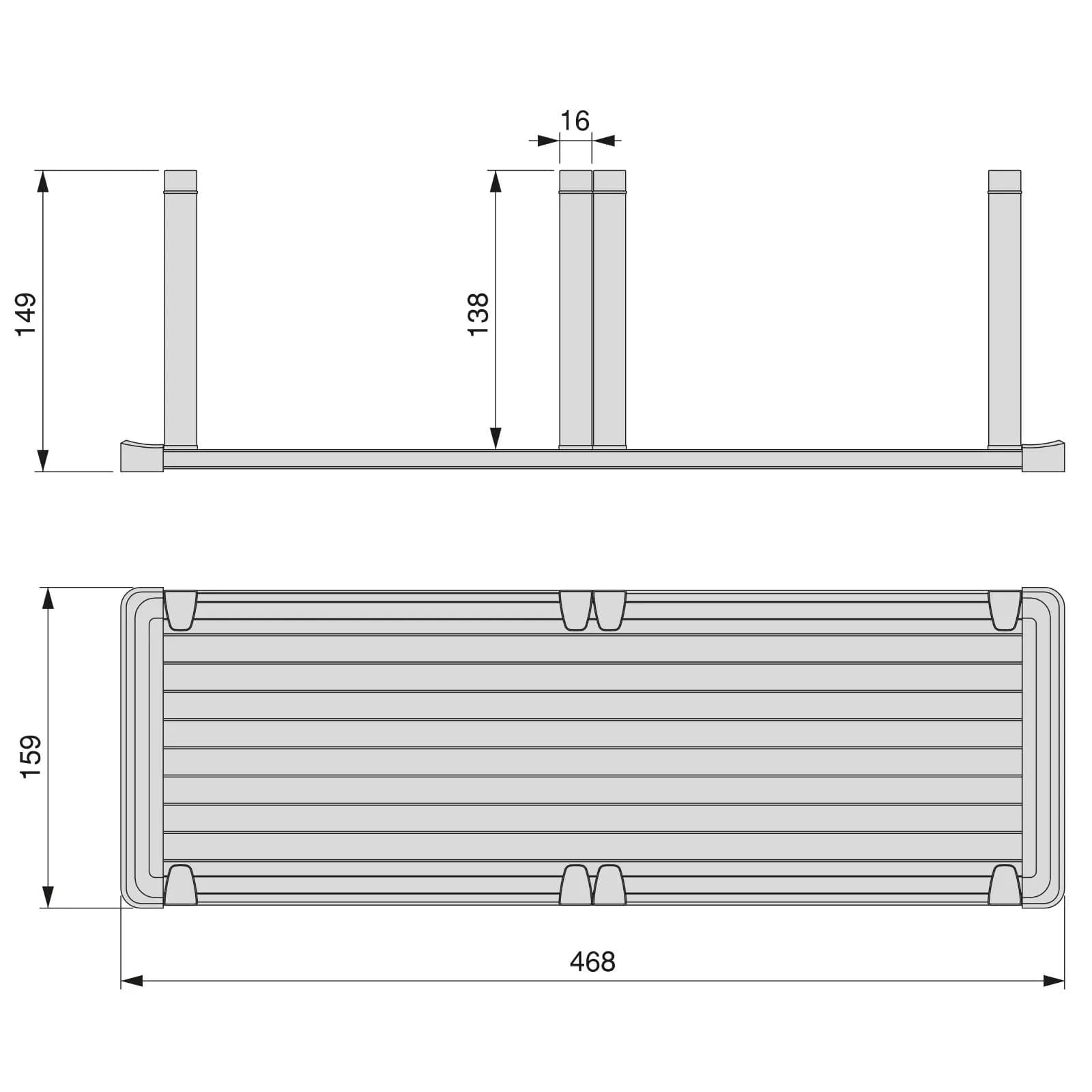 Portapiatti verticale per cassetto in alluminio e ABS antracite - Orderly