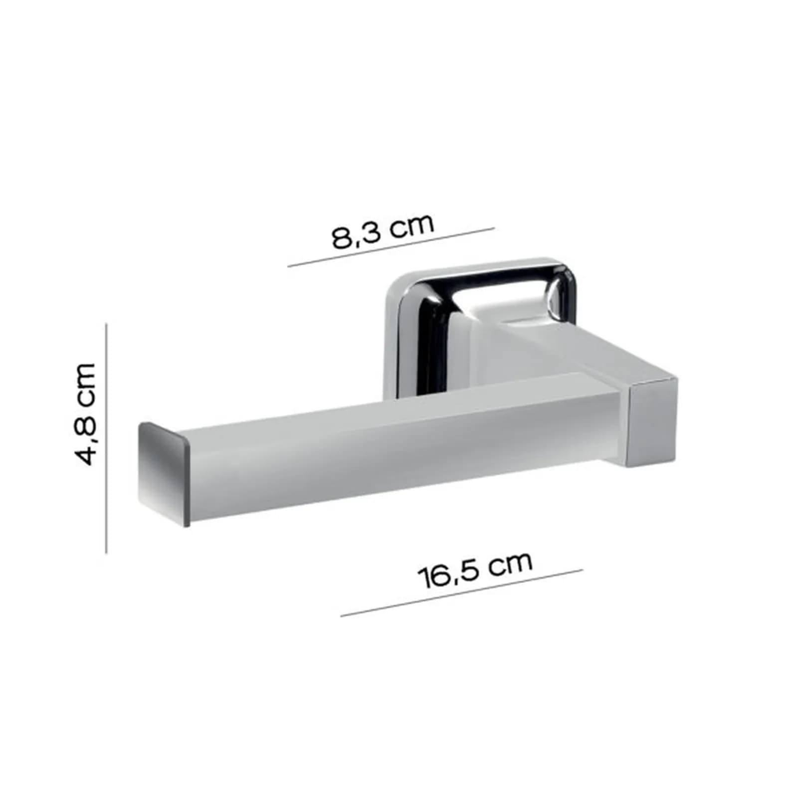Portarotolo a muro in alluminio anodizzato e cromall cromo - K2 di Gedy
