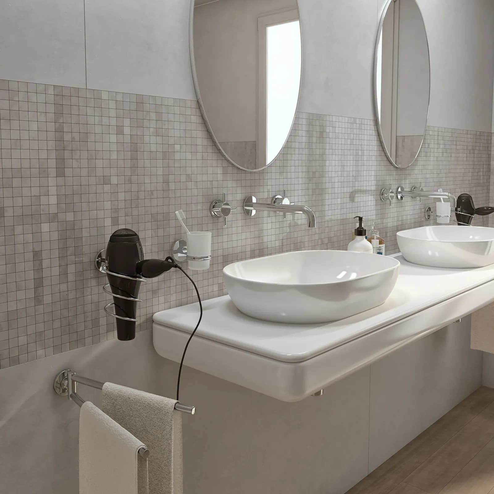 Portasalviette a snodo in acciaio inox e cromall cromo - Vermont Pro di Gedy