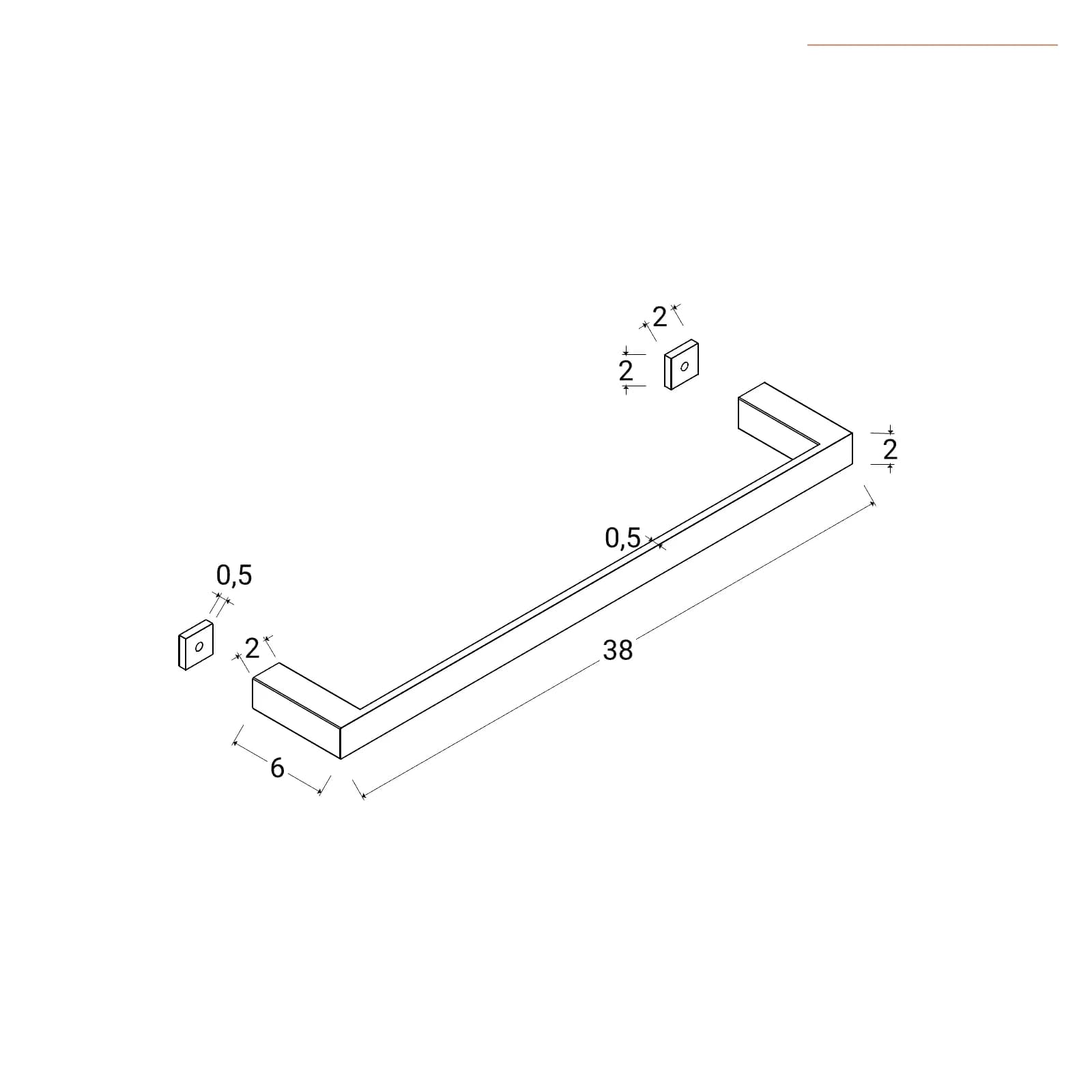 Portasalviette per mobile bagno 38 cm in alluminio bianco - Arya