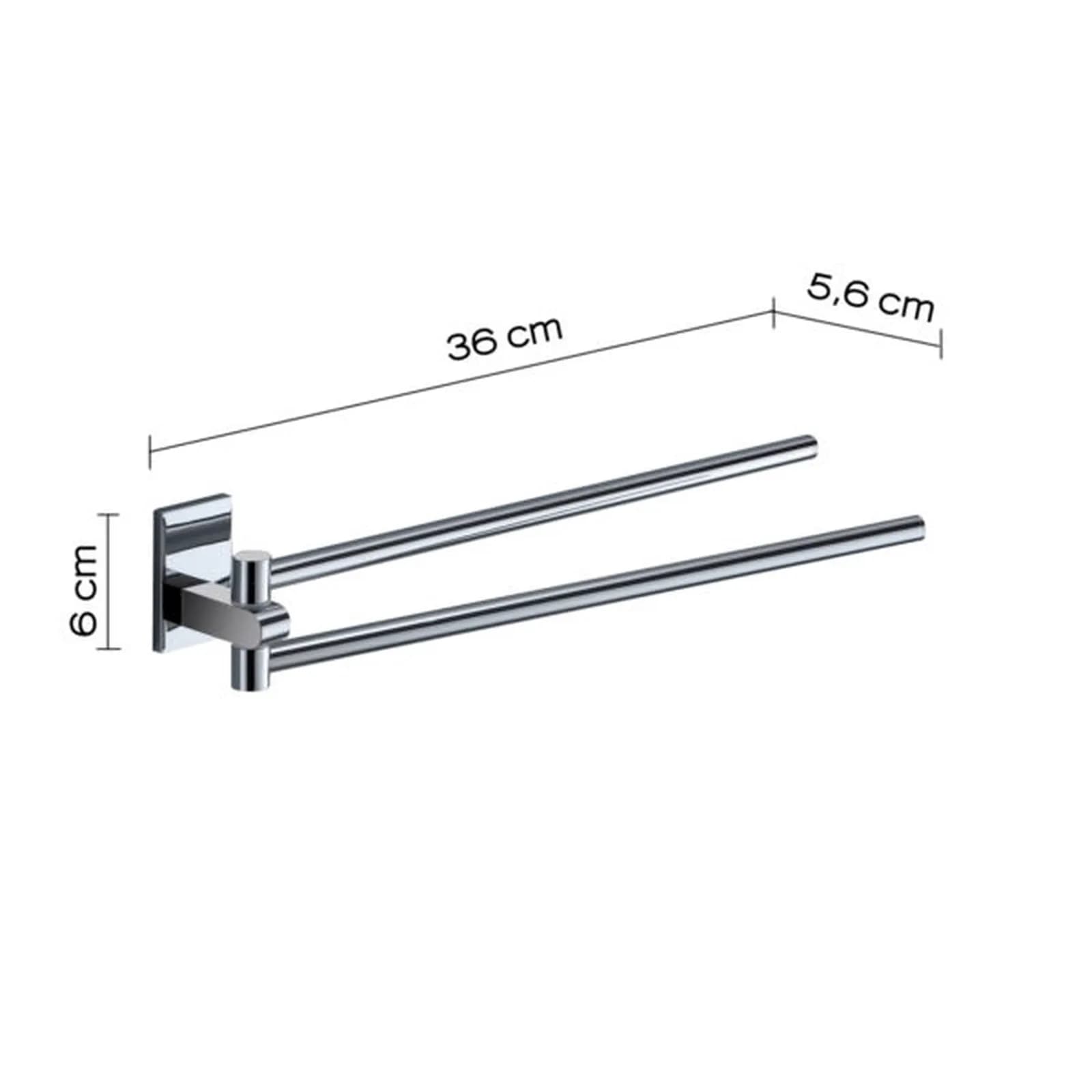 Portasalviette snodo a muro in acciaio inox e cromall cromo - Maine di Gedy