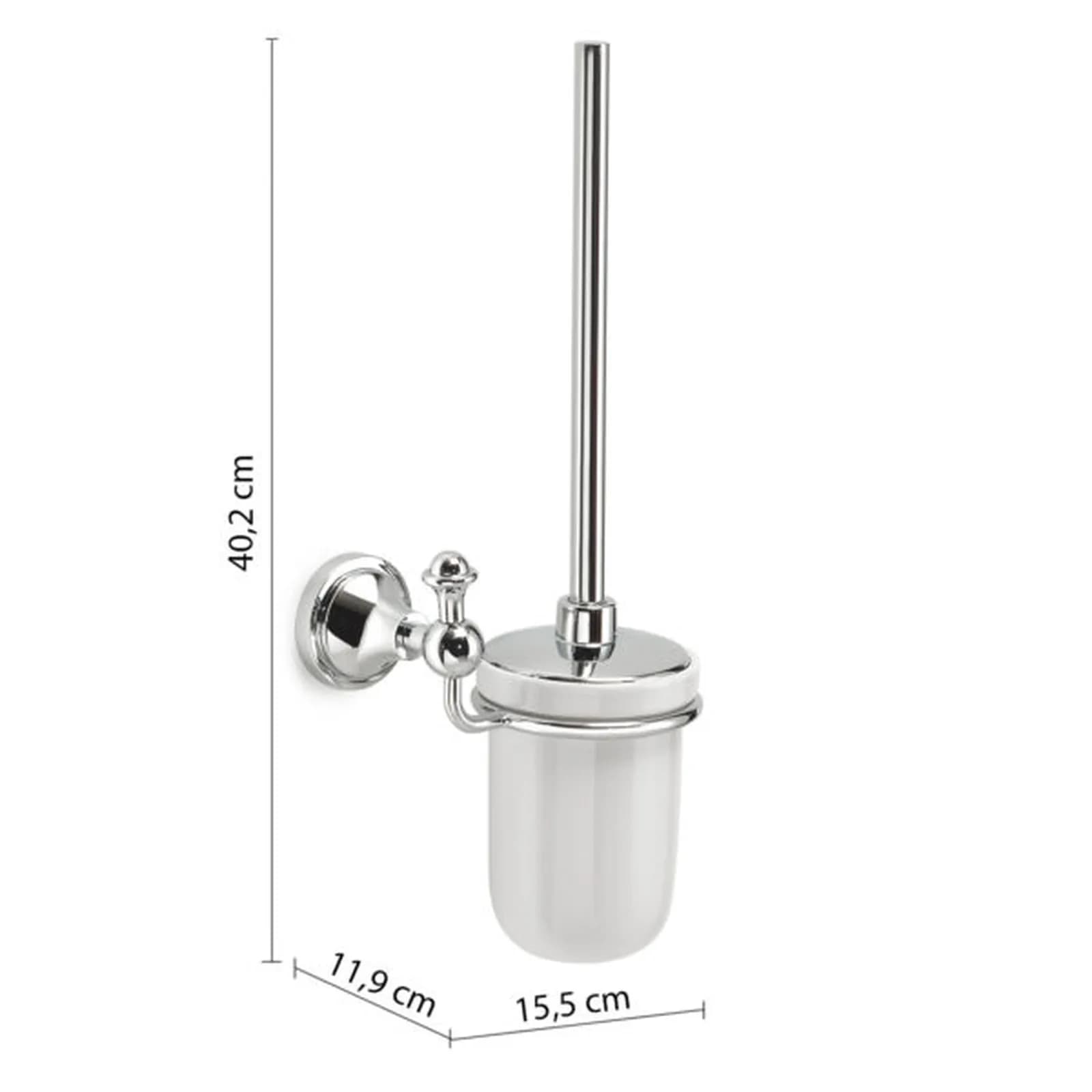 Portascopino a muro in acciaio inox e ceramica - Nevis di Gedy