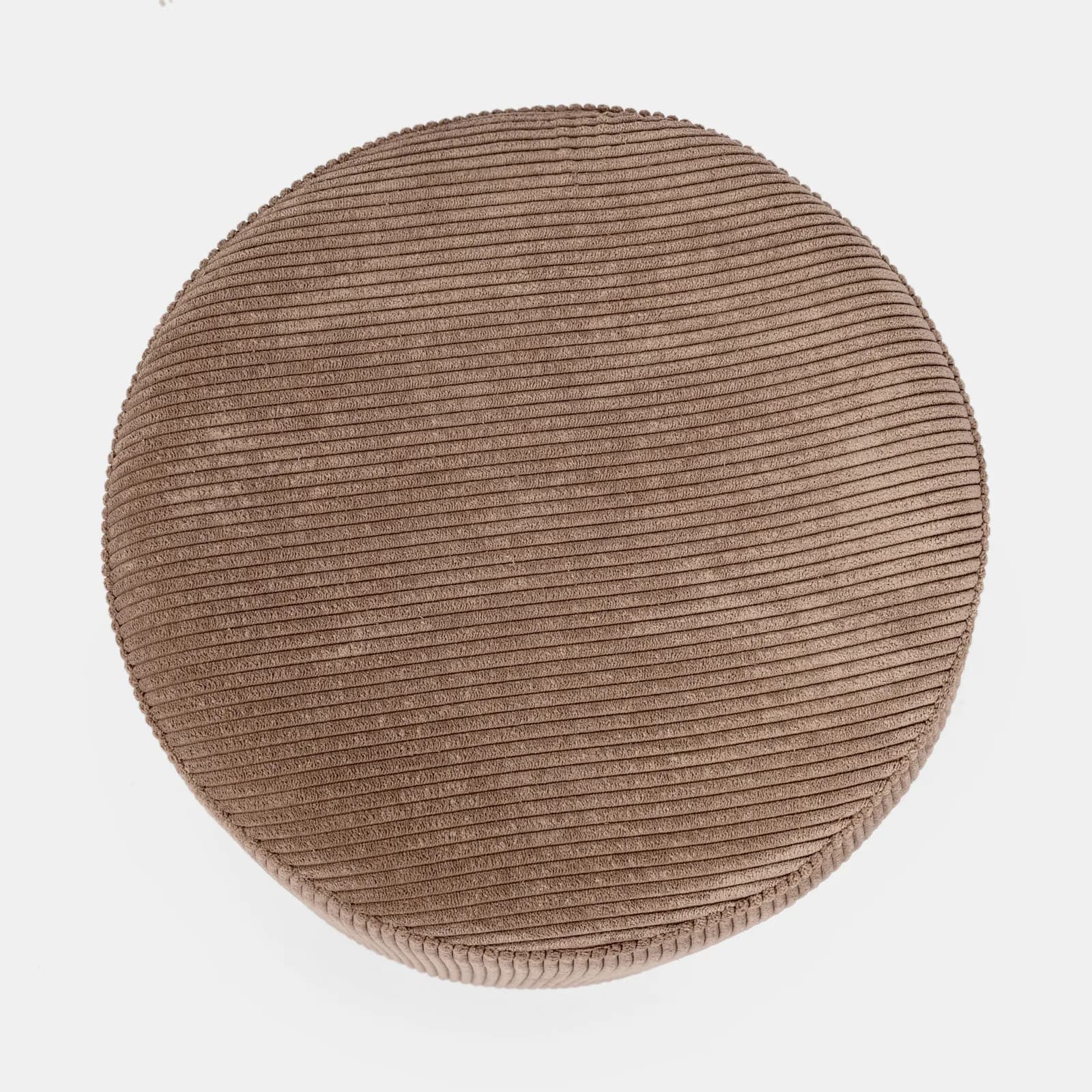 Pouf rotondo 35x42h cm in velluto a coste tortora e base oro - Divo