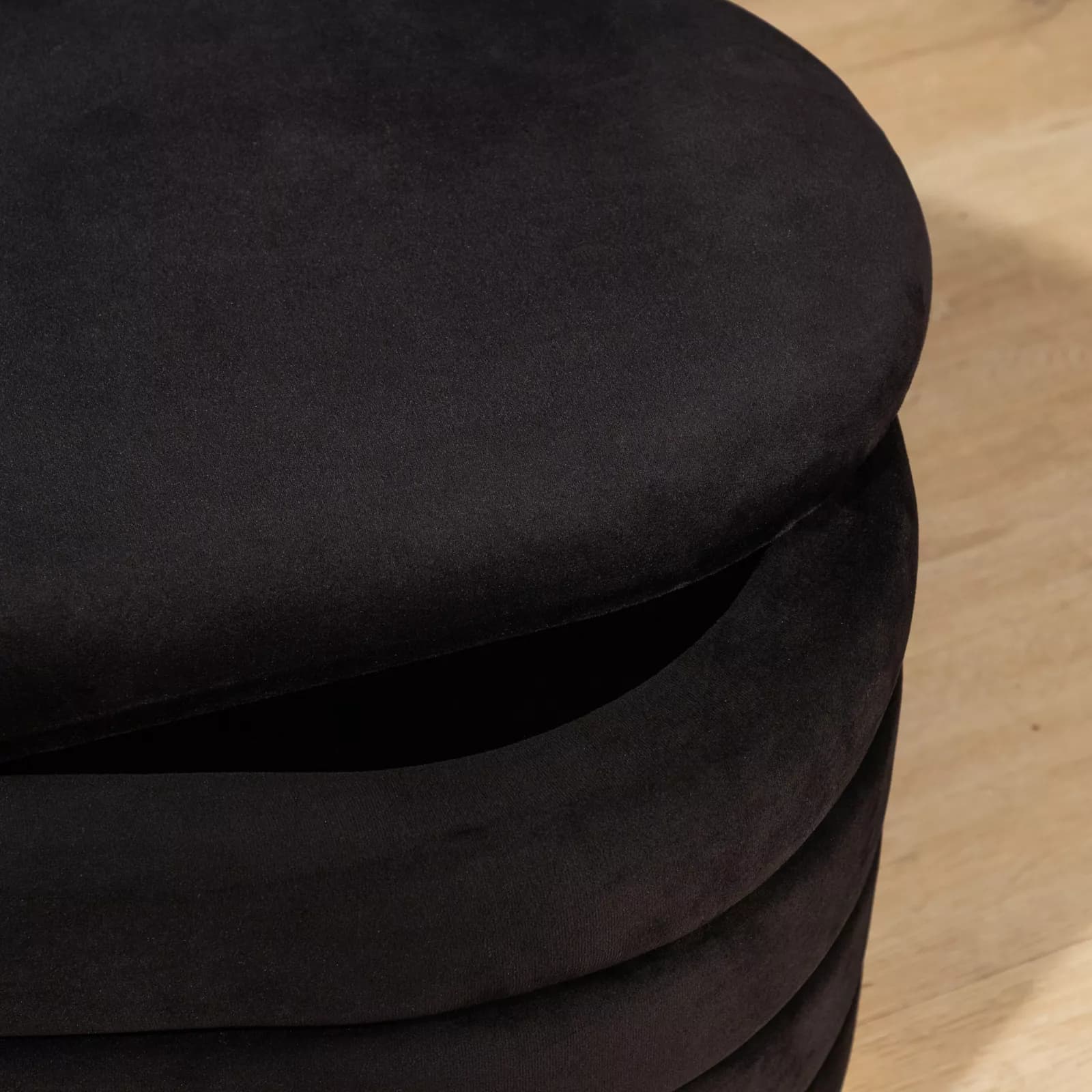 Panca contenitore 80x42 cm in velluto nero - Bloom