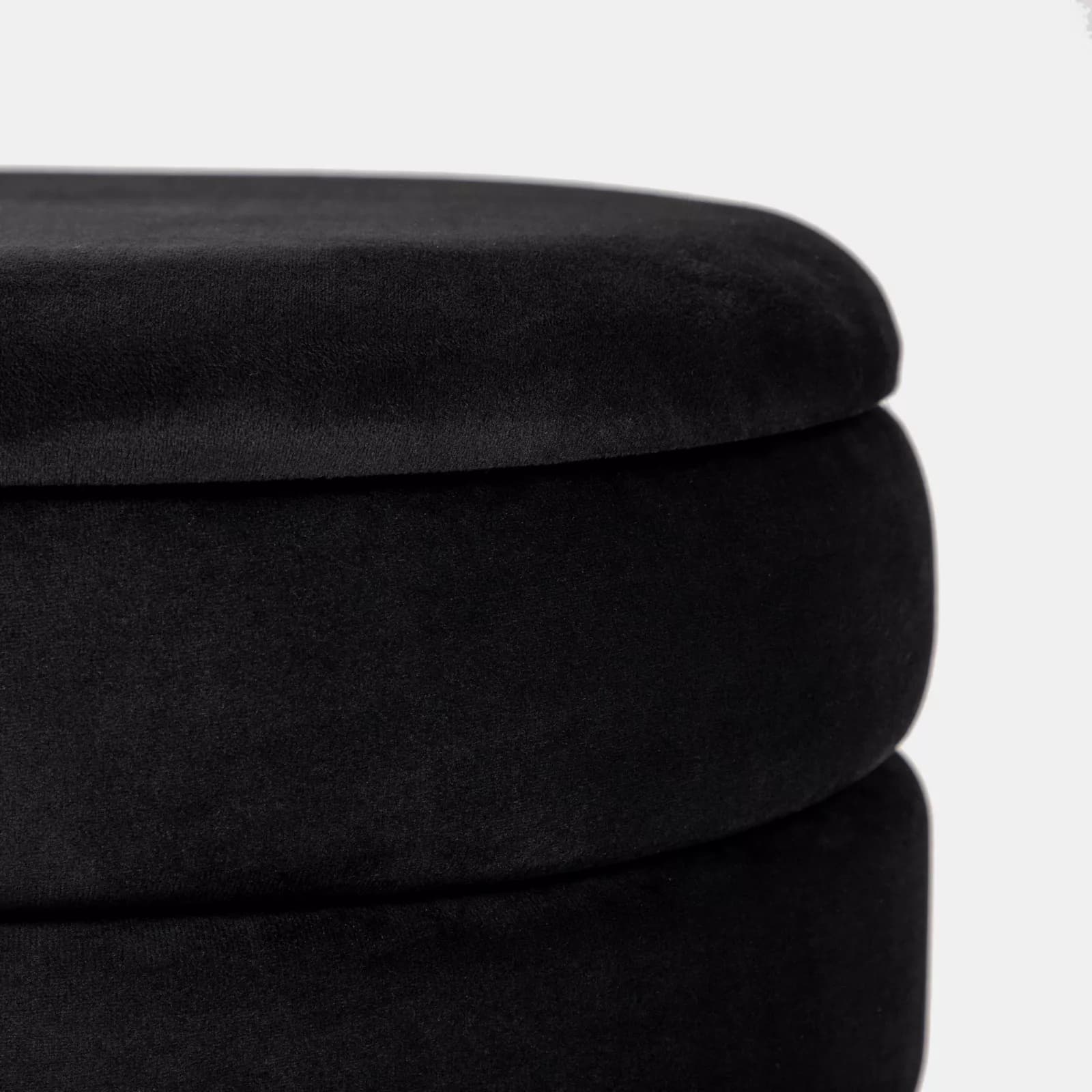 Panca contenitore 80x42 cm in velluto nero - Bloom