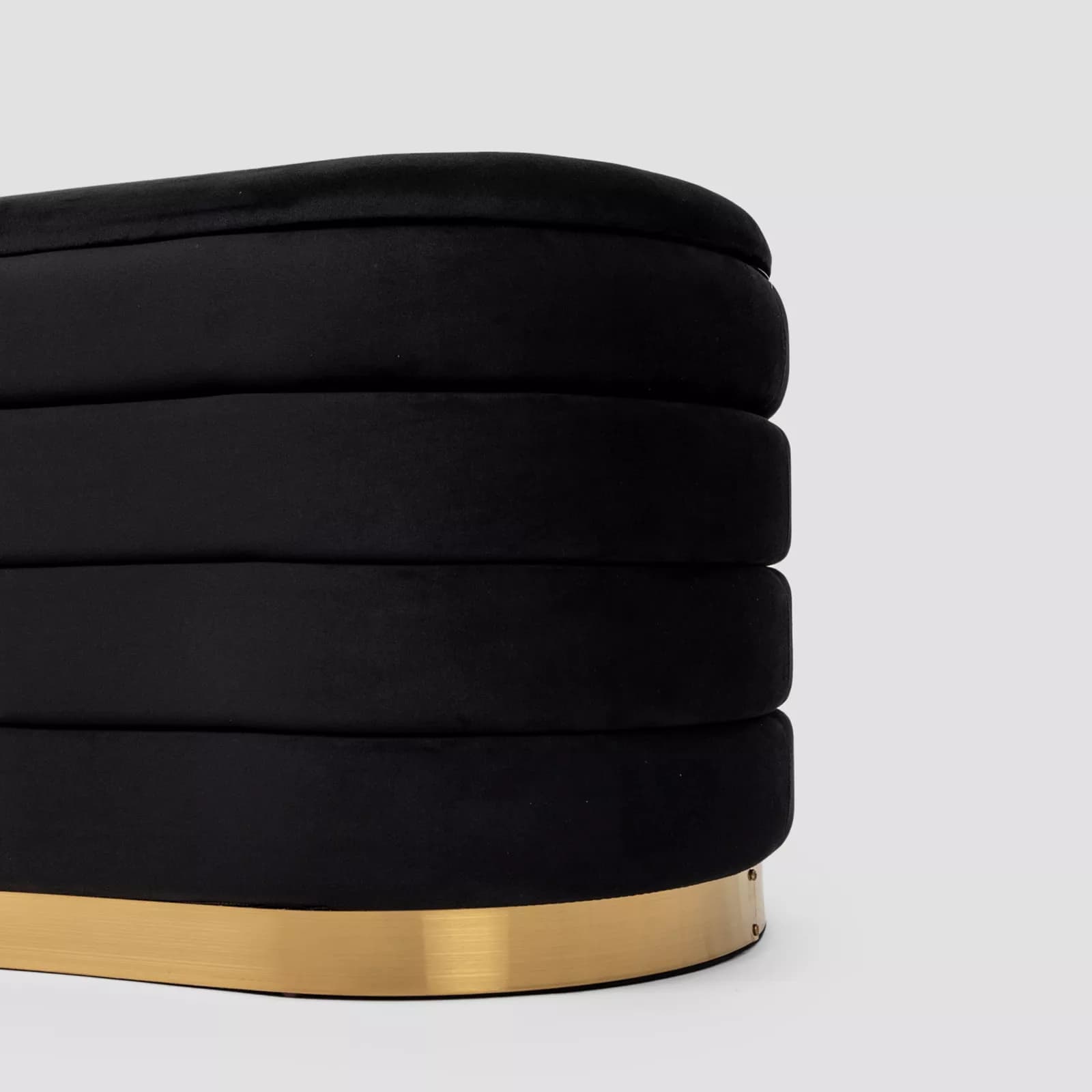 Panca contenitore 80x42 cm in velluto nero - Bloom