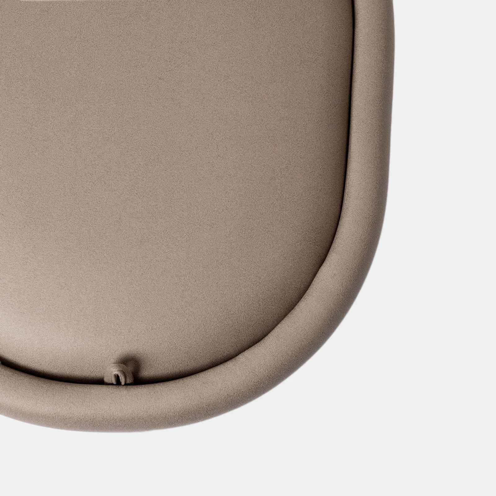 Pouf contenitore con vassoio 42 cm in microfibra tortora - Cohen