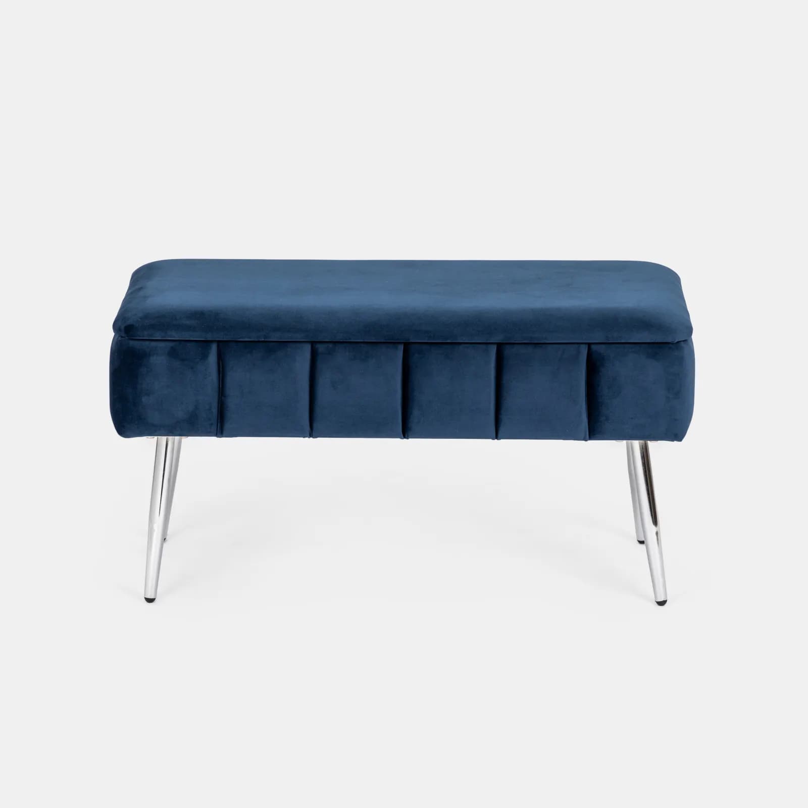 Panca contenitore 79,5 cm in velluto blu notte - Cortys