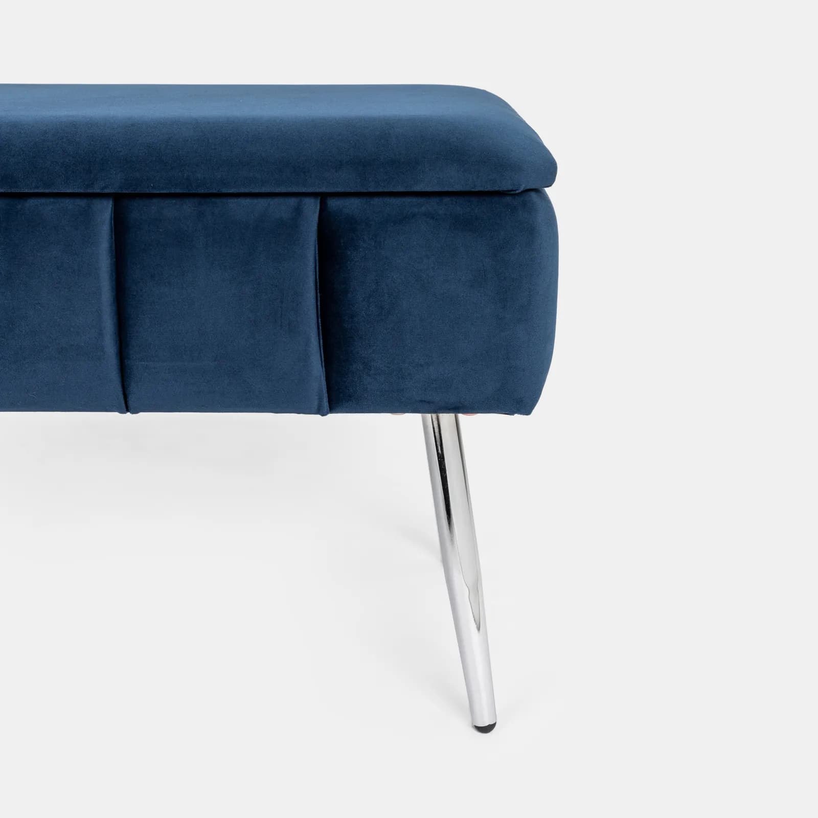 Panca contenitore 79,5 cm in velluto blu notte - Cortys