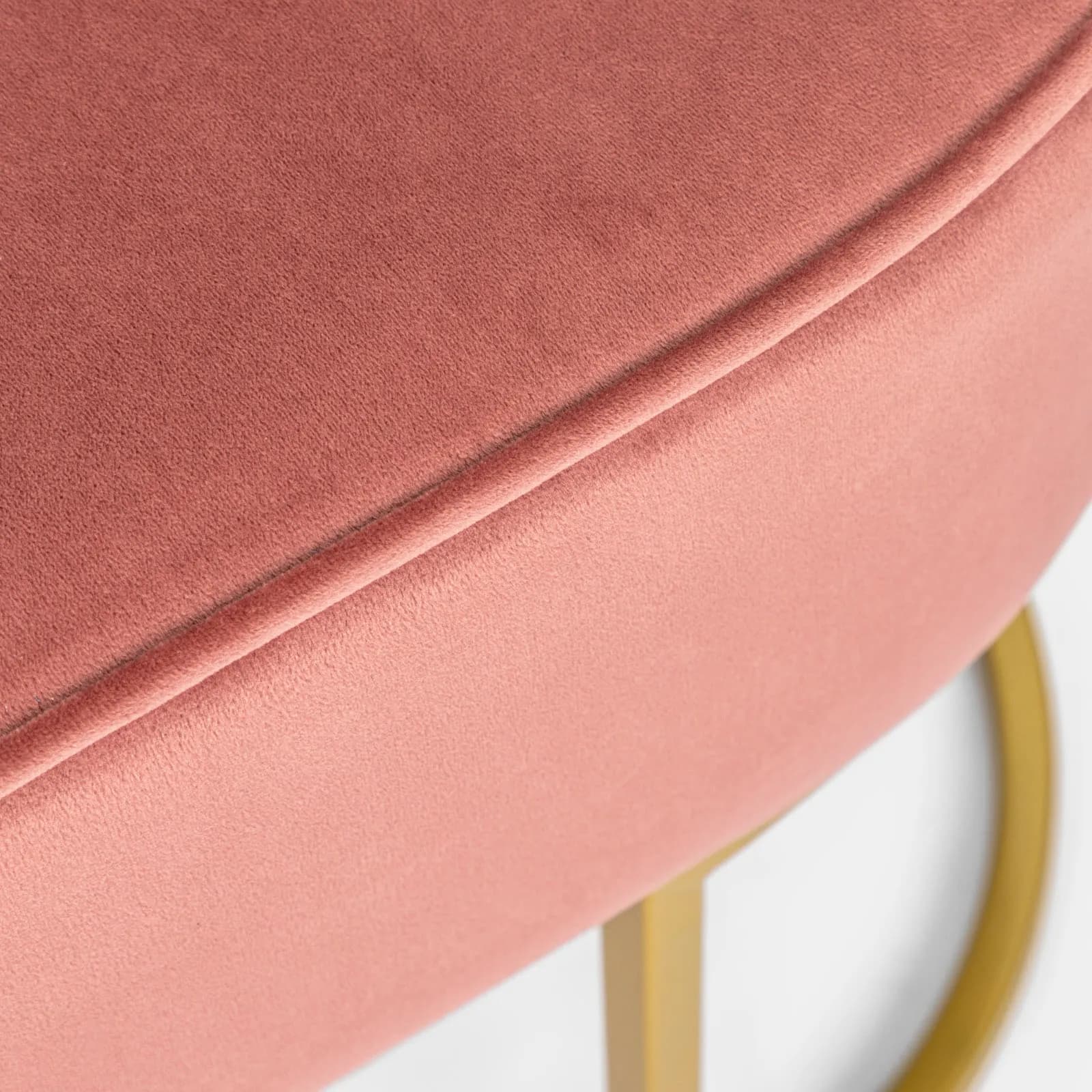 Panca 100 cm in velluto rosa con gambe dorate - Alisander