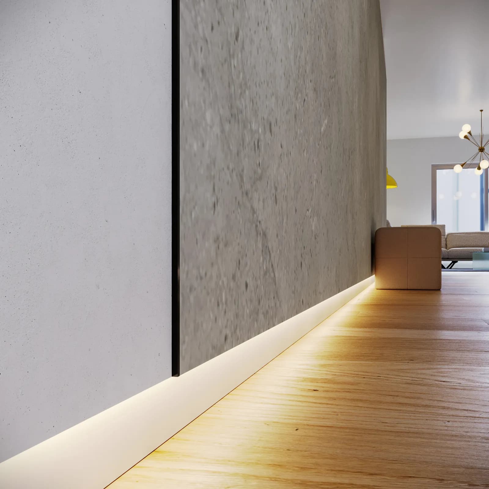 Profilo di chiusura in alluminio nero per rivestimento parete 2x120 cm - Thais