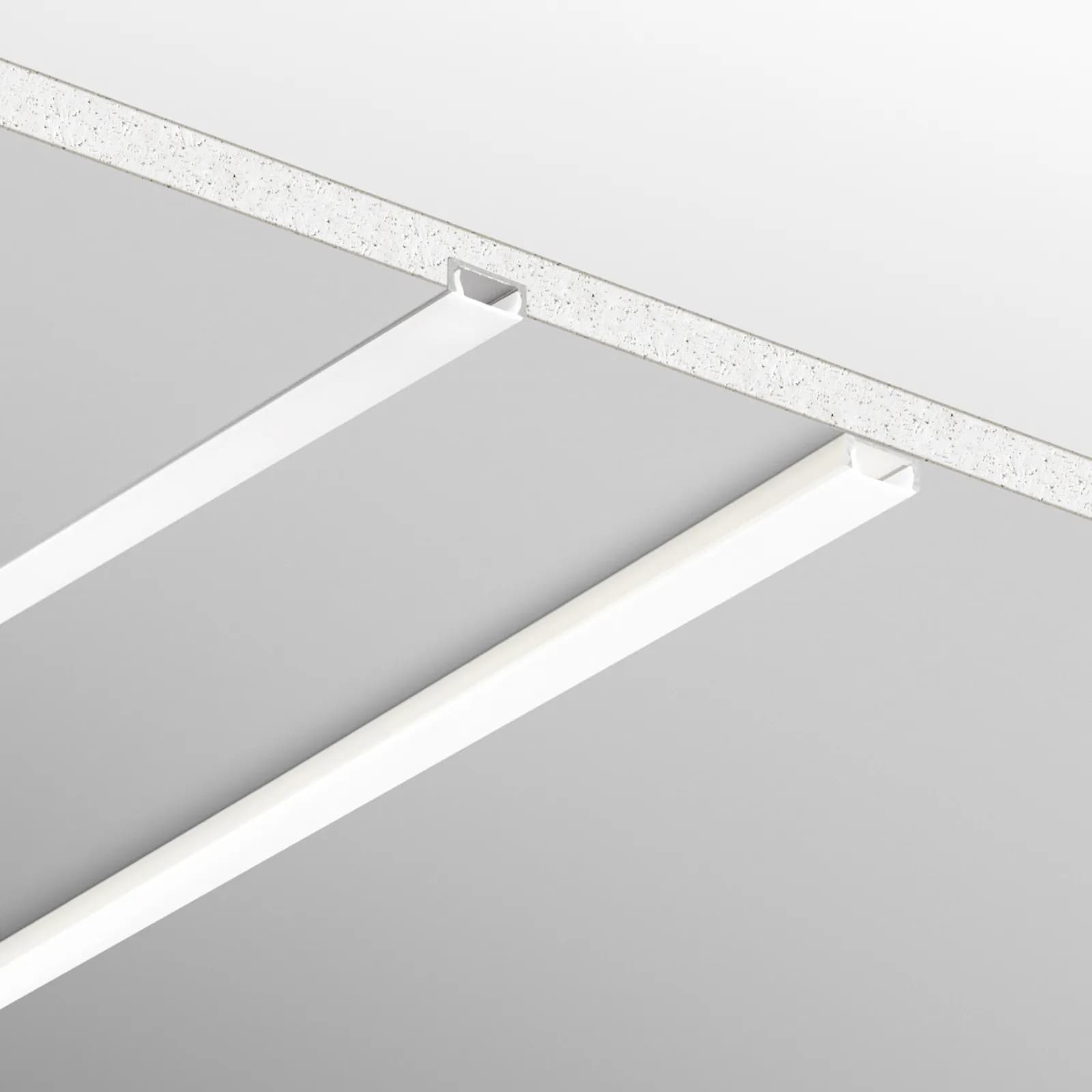 Profilo installazione a superficie 100x1,2 cm in alluminio silver con diffusore opale - Syro
