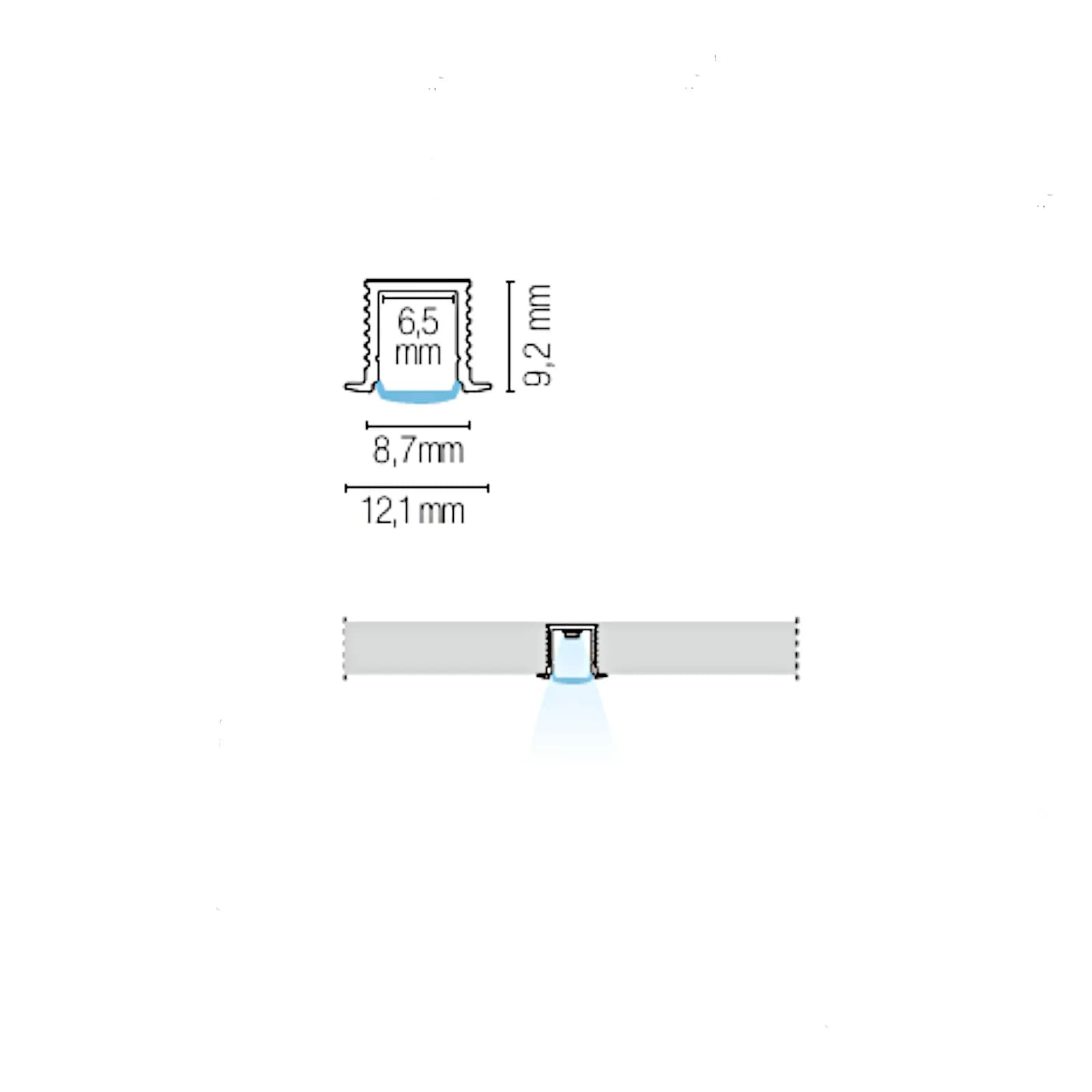 Profilo a rapido fissaggio 200x1,2 cm in alluminio silver - Costaky