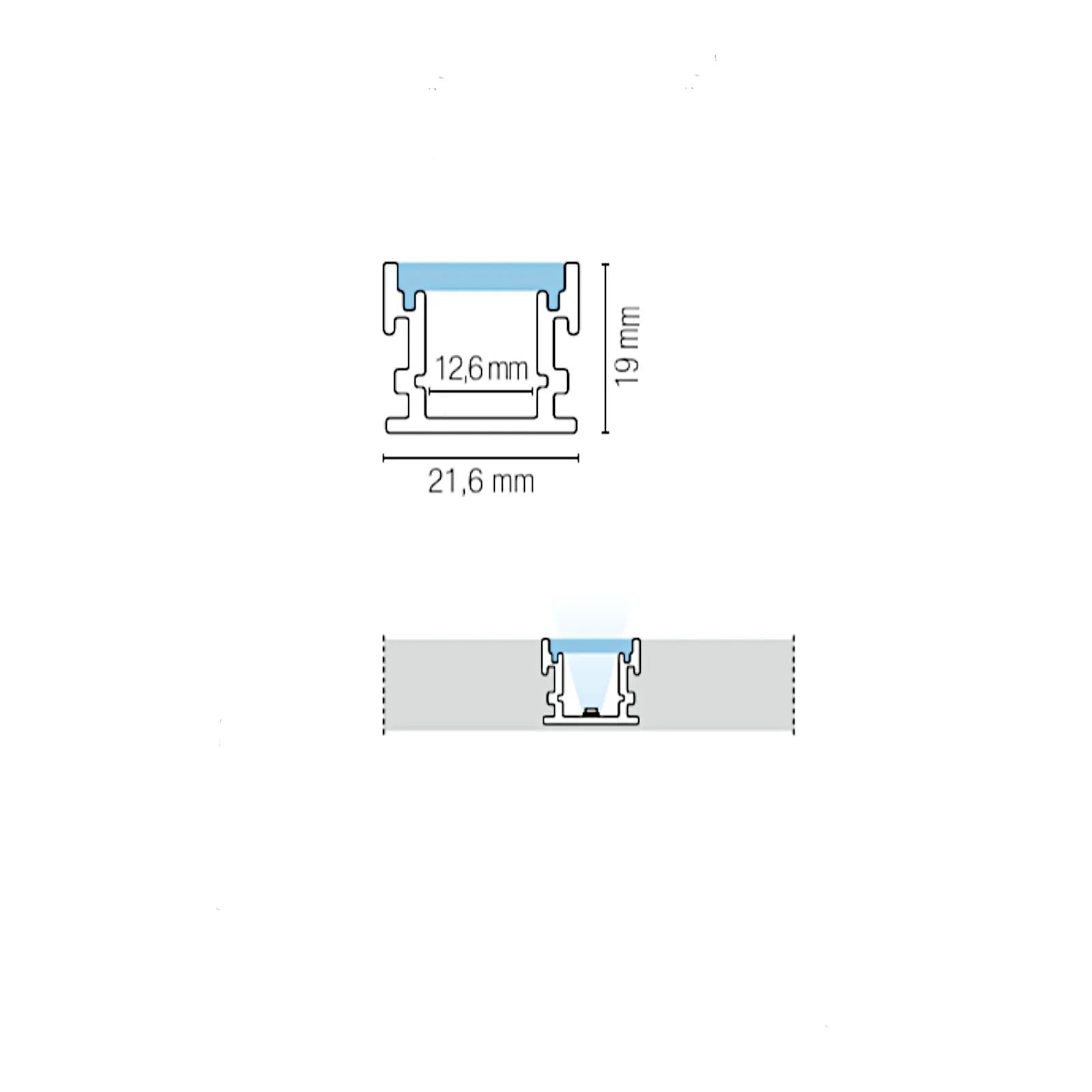 Profilo ad incasso calpestabile 200x2,2 cm in alluminio silver - Drivex