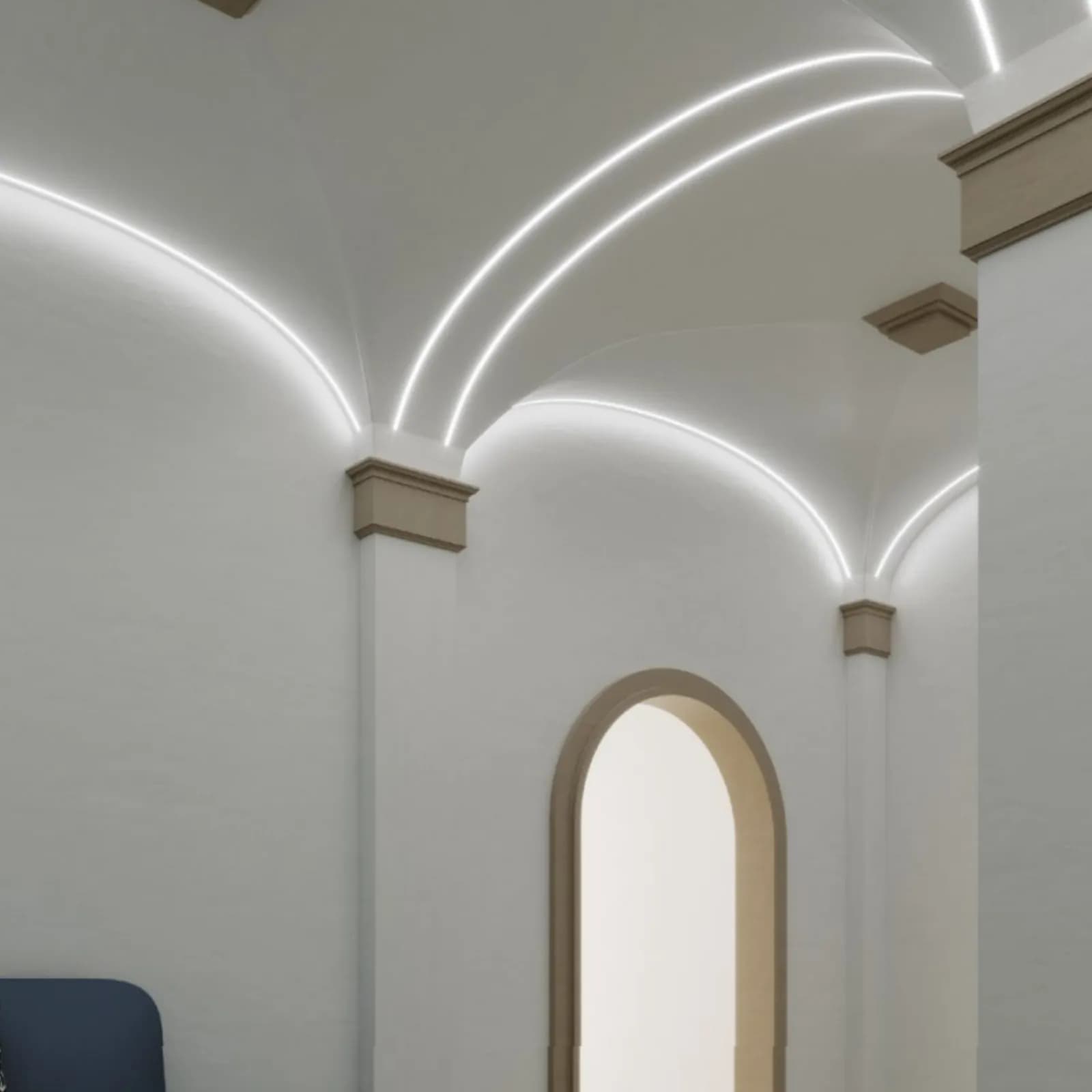 Profilo flessibile 200x1,2 cm in alluminio silver installazione su superficie curva - Flessy