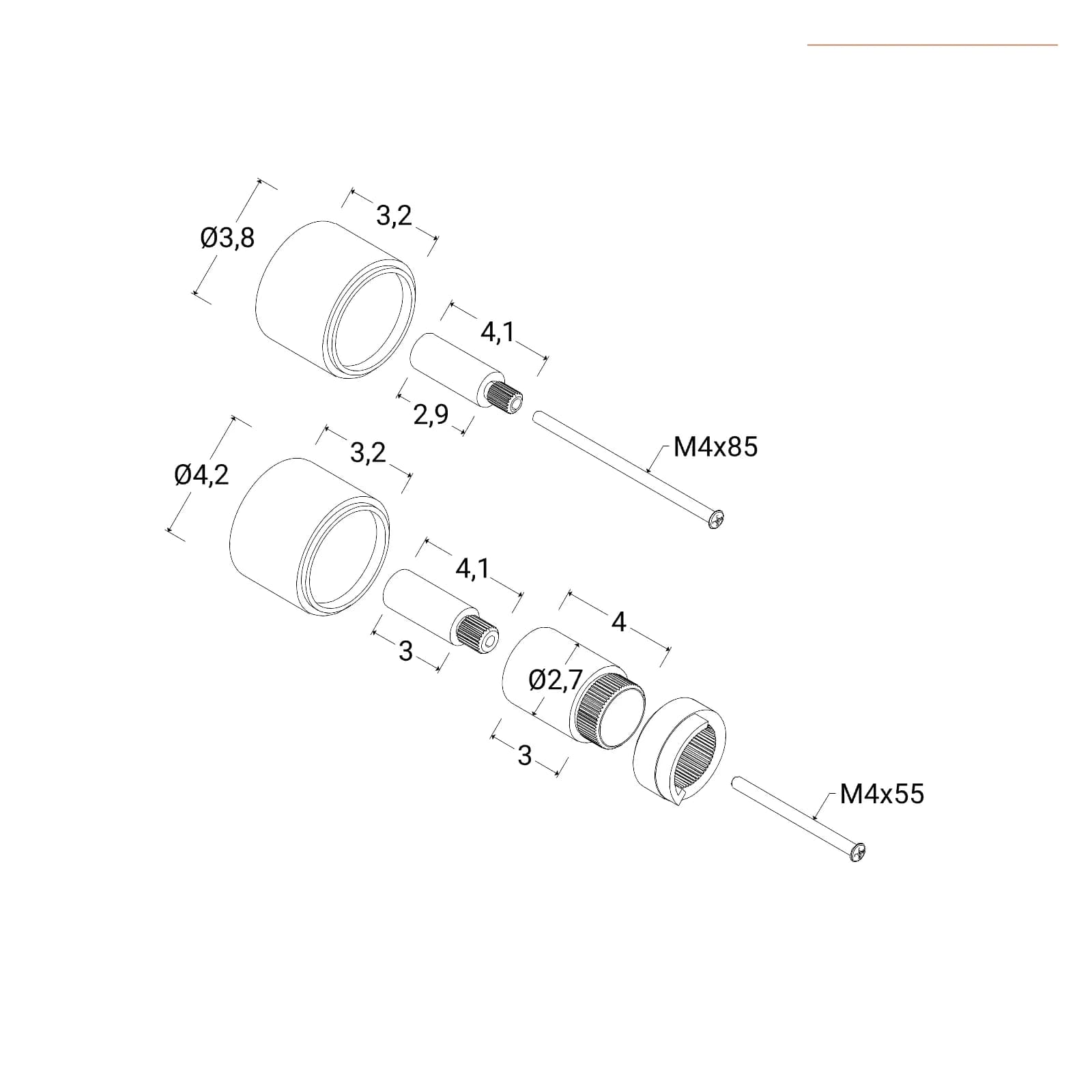 Prolunga per miscelatore doccia incasso 4 - Acq+
