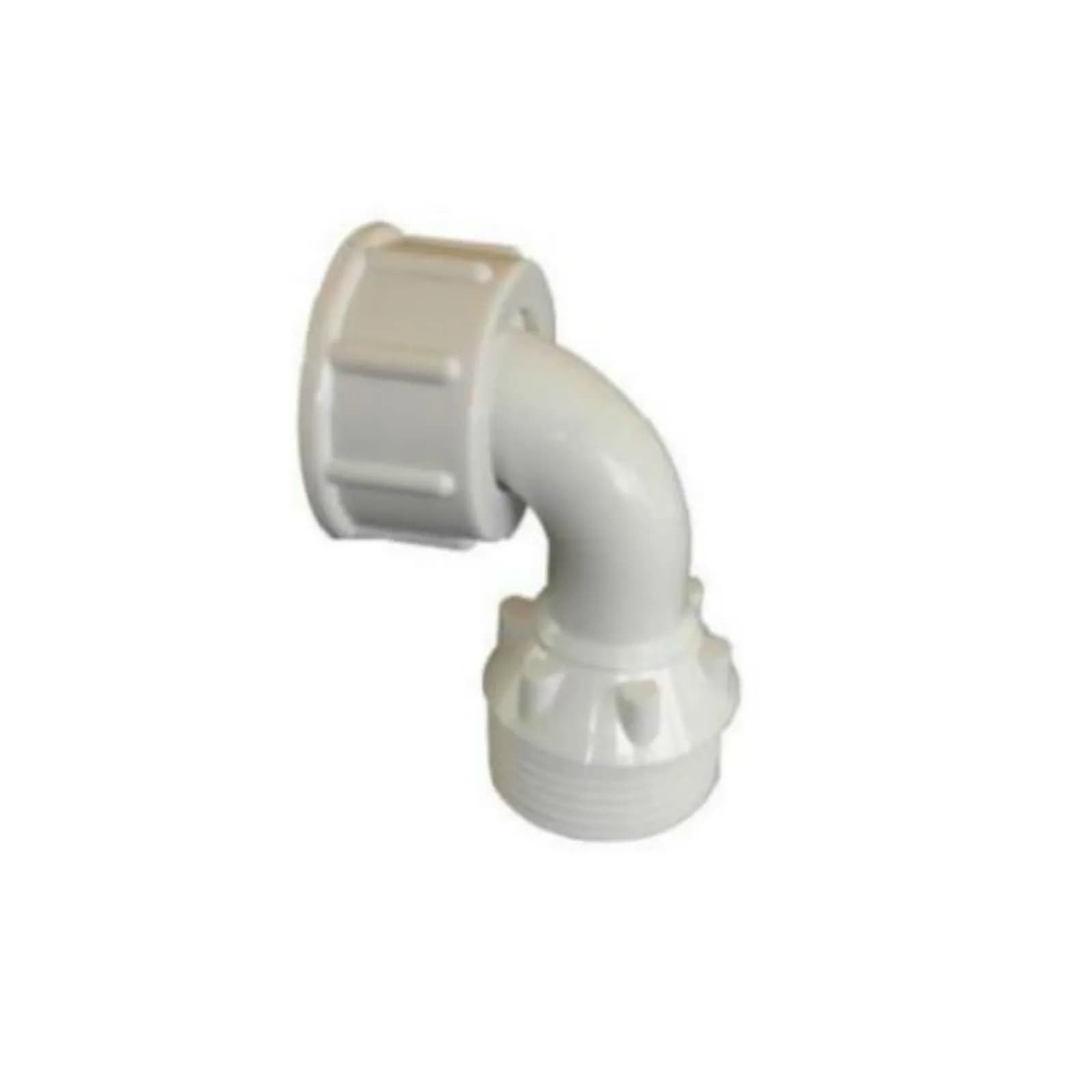 Raccordo curvo 90° con dado girevole per carico lavatrice 3/4'' MF bianco