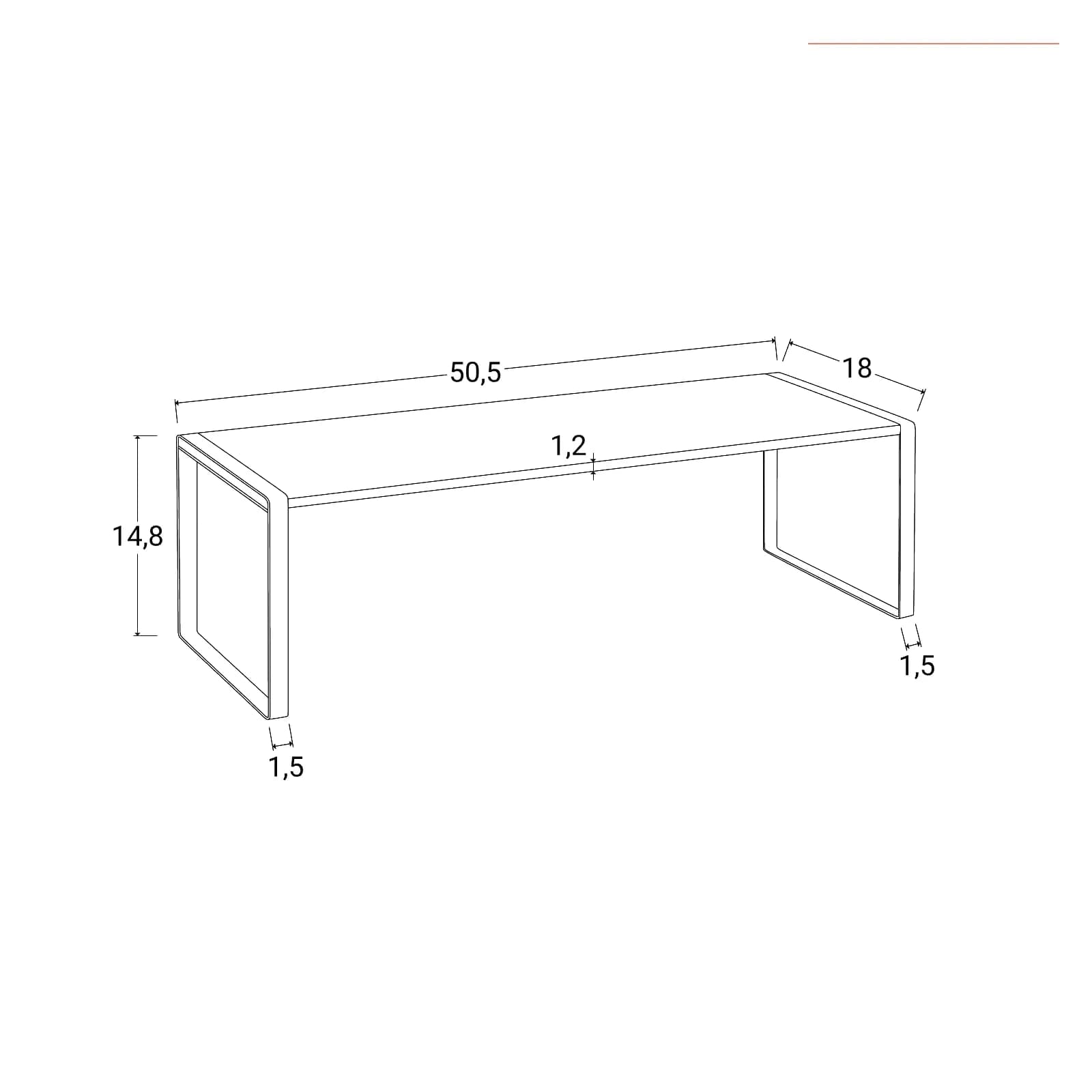 Ripiano d'appoggio 50x15h cm effetto rovere e acciaio nero - Mimid