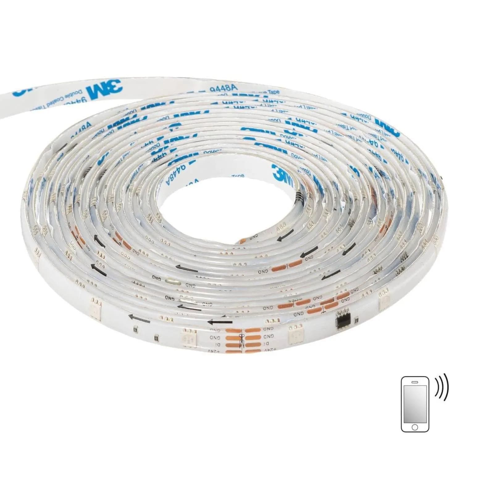 Rotolo strip LED 5 m luce multicolore con bluetooth e rivestimento in silicone - Frimer