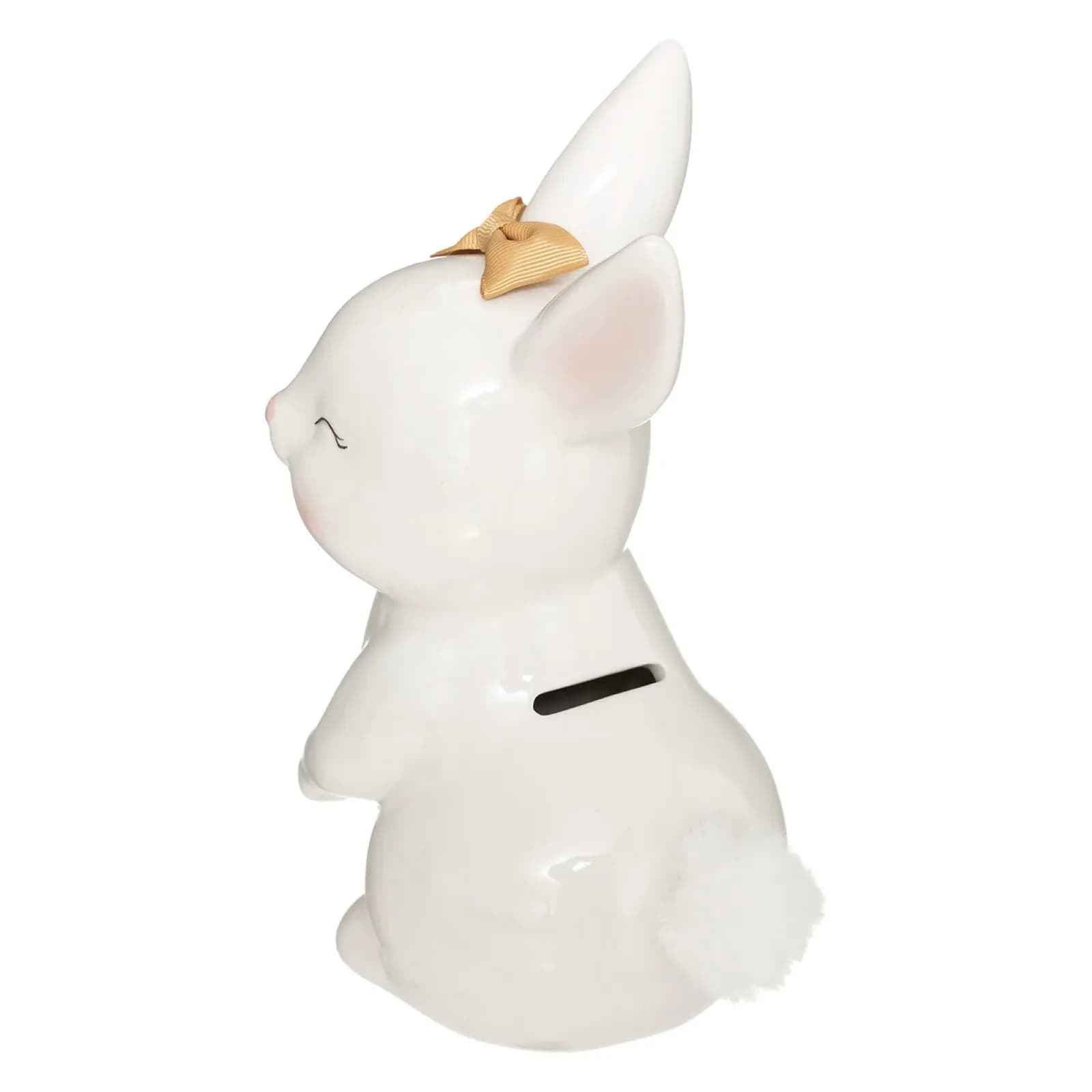Salvadanaio per bambini 22h cm coniglio in ceramica bianco - Kids