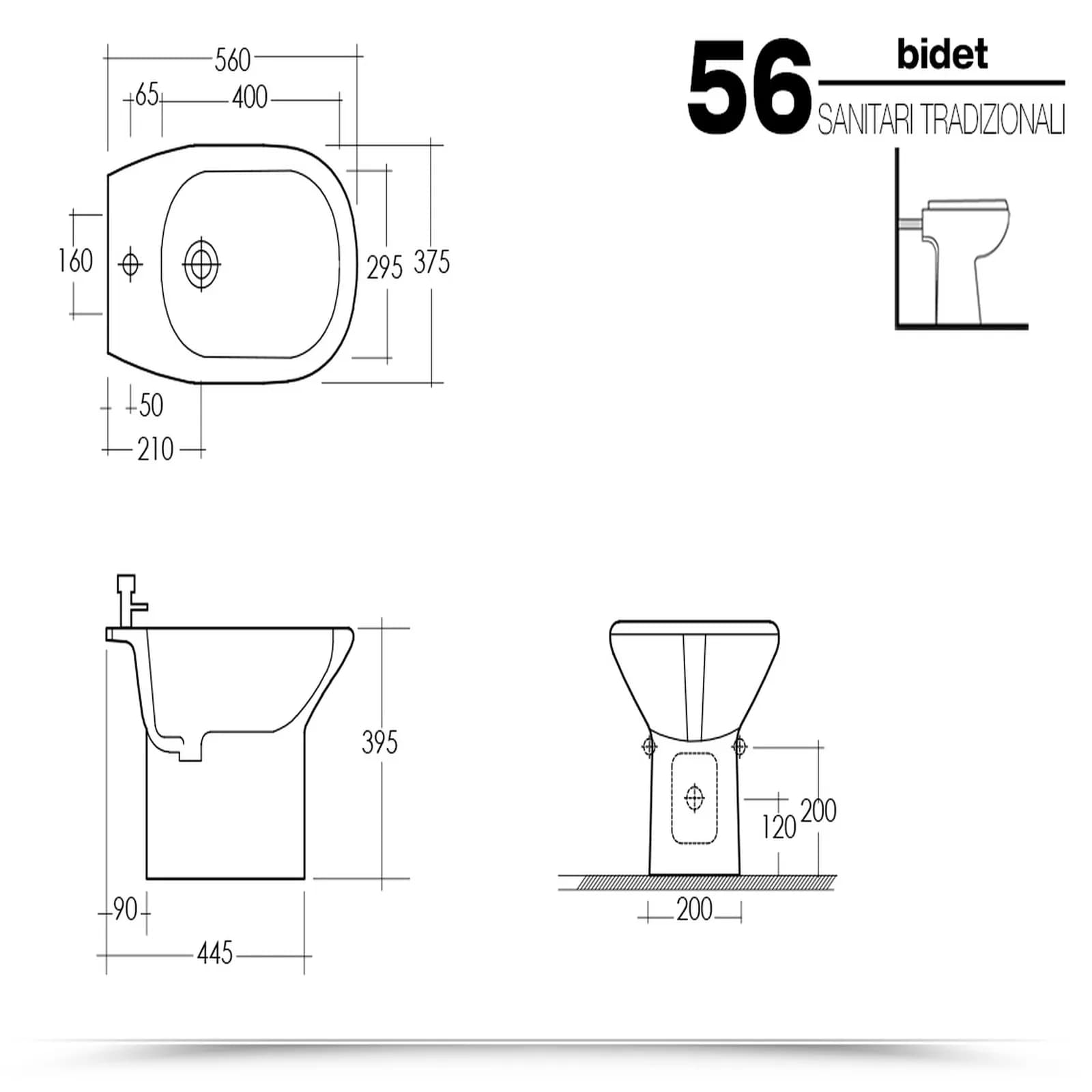 Sanitari a terra in ceramica arredo bagno wc bidet e copriwc - Shira