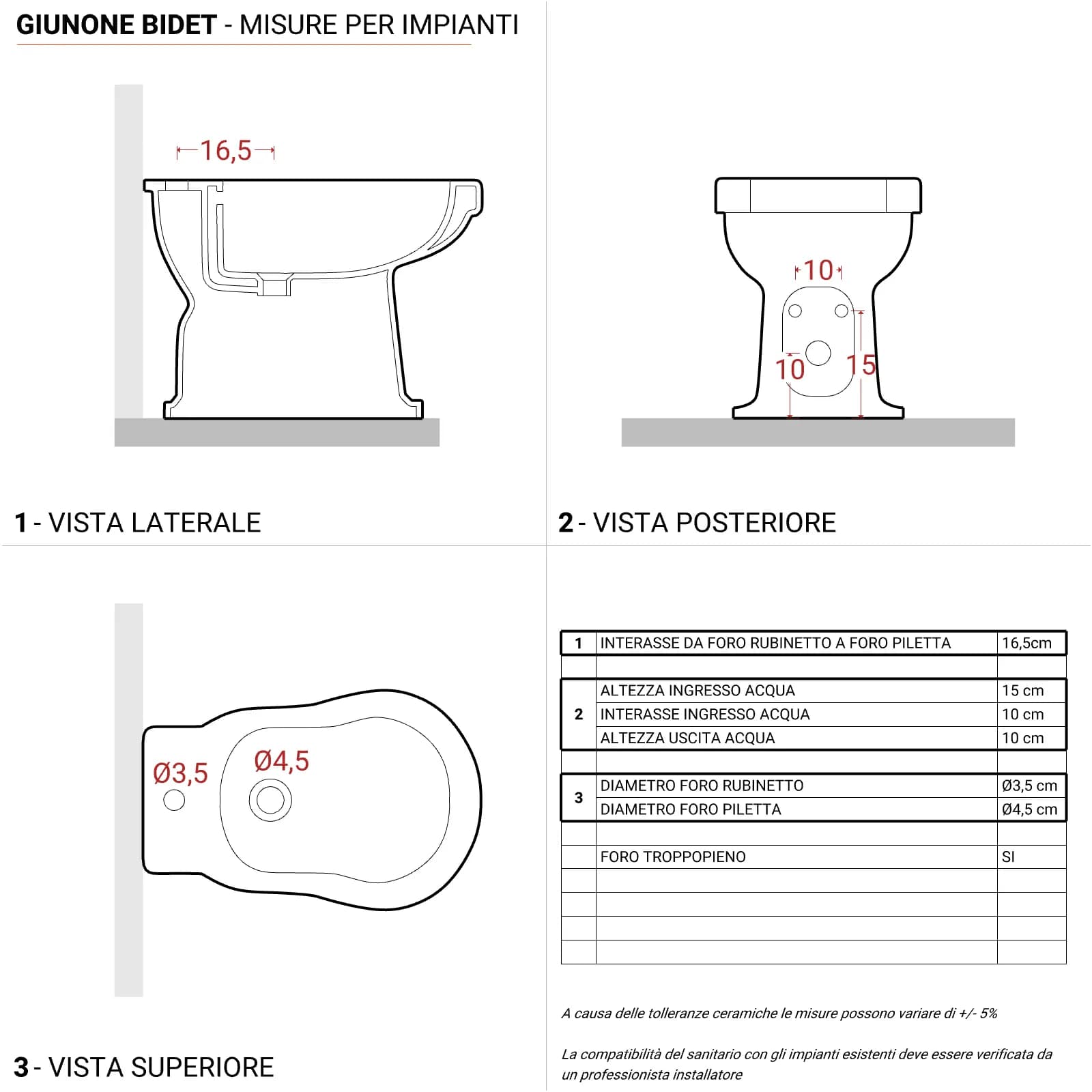 Sanitari classici bagno completo wc bidet e lavabo con colonna Azzurra Giunone