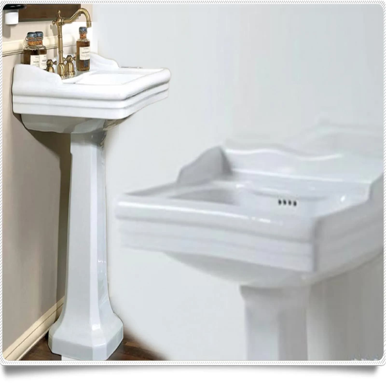 Sanitari classici bagno completo wc bidet e lavabo con colonna Azzurra Giunone