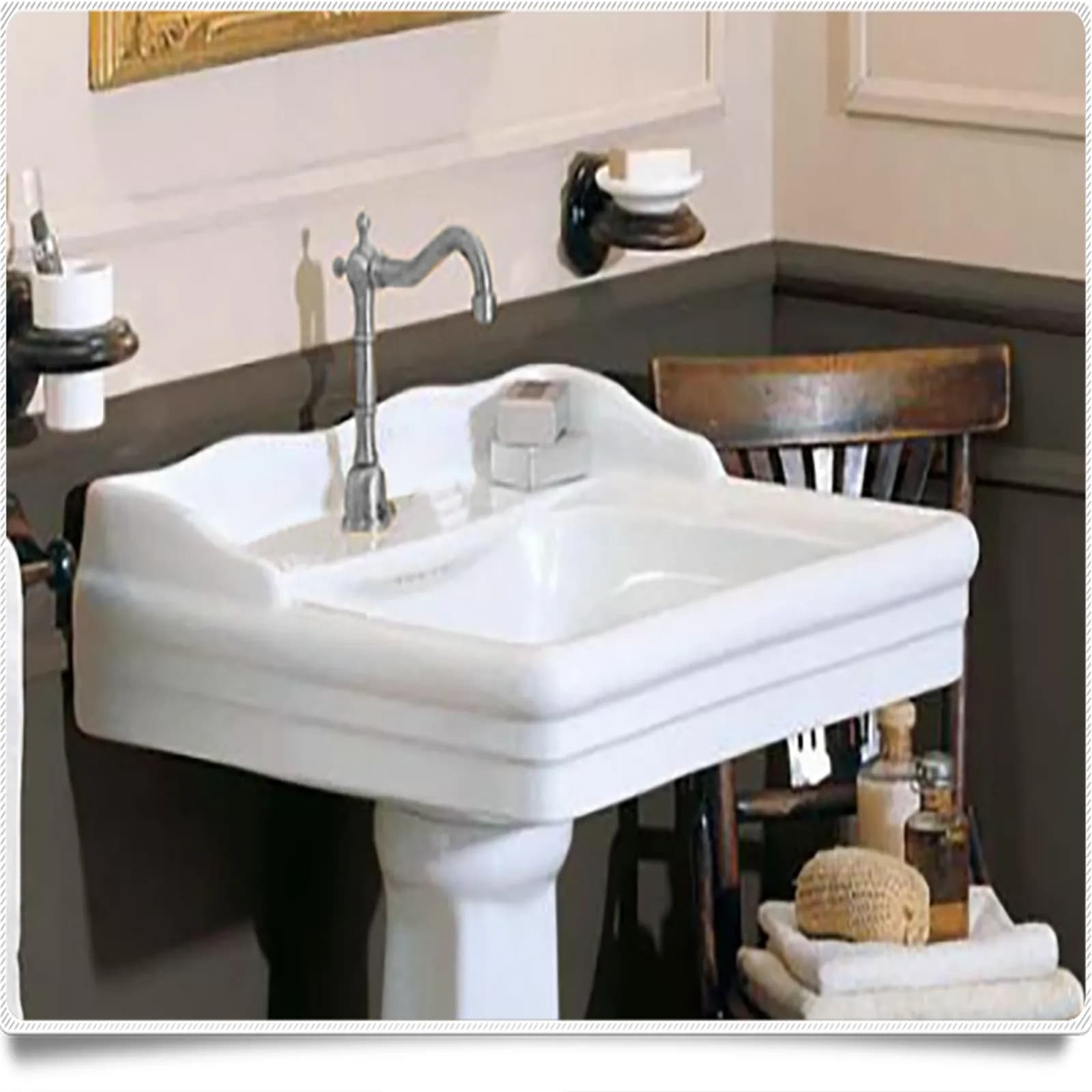 Sanitari classici bagno completo wc bidet e lavabo con colonna Azzurra Giunone