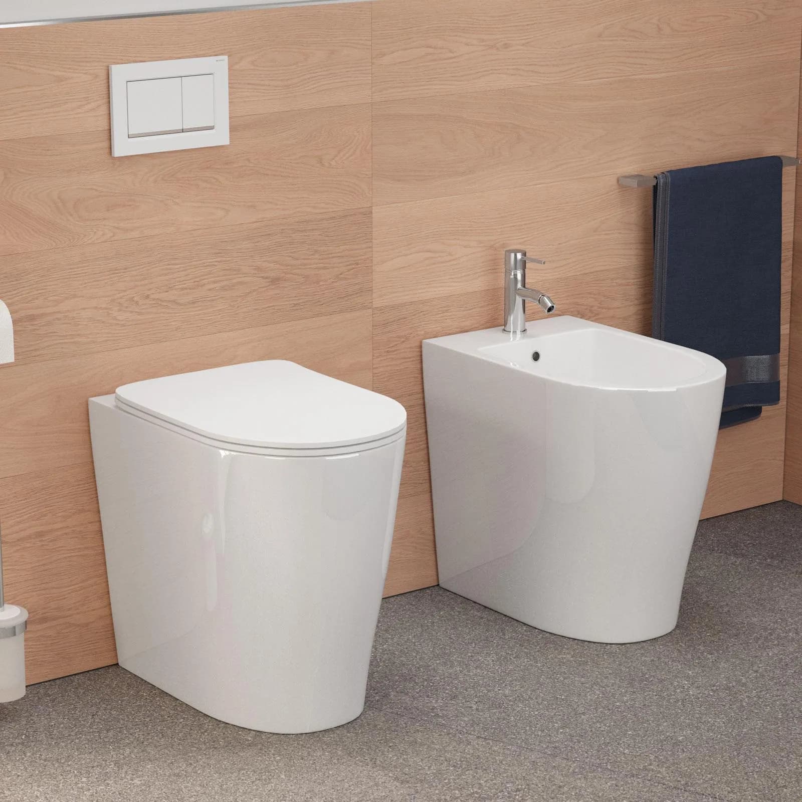 Sanitari filomuro rialzati 50 h cm risparmio idrico con sedile SoftClose - Ego