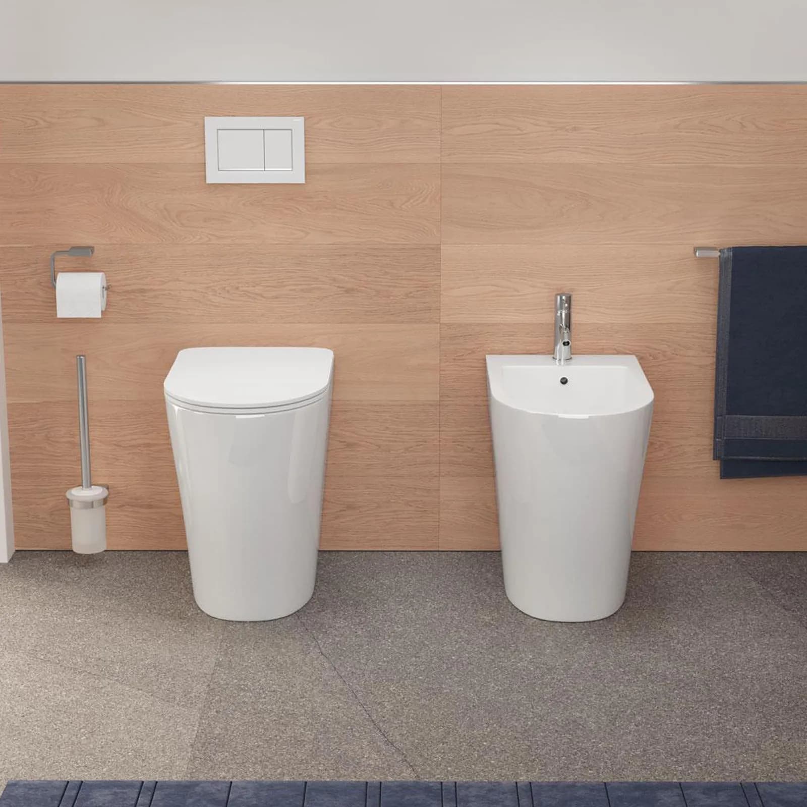 Sanitari filomuro rialzati 50 h cm risparmio idrico con sedile SoftClose - Ego