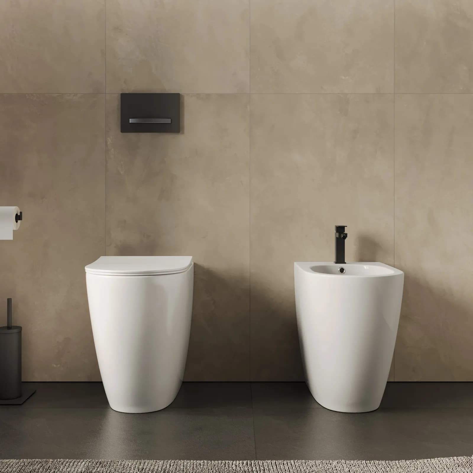 Sanitari filomuro H 50 cm bianco in ceramica con copriwc - Zerua