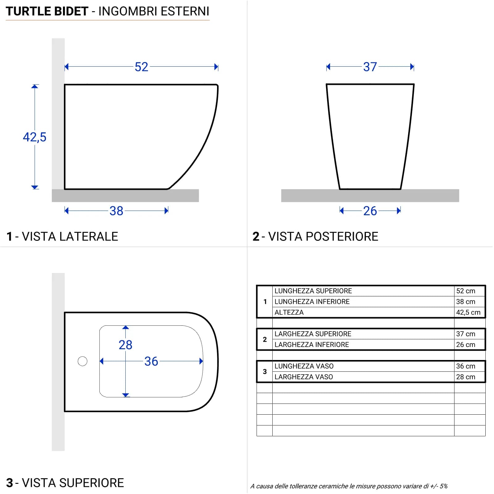 Sanitari filomuro rimless con sedile softclose e sgancio rapido - Turtle