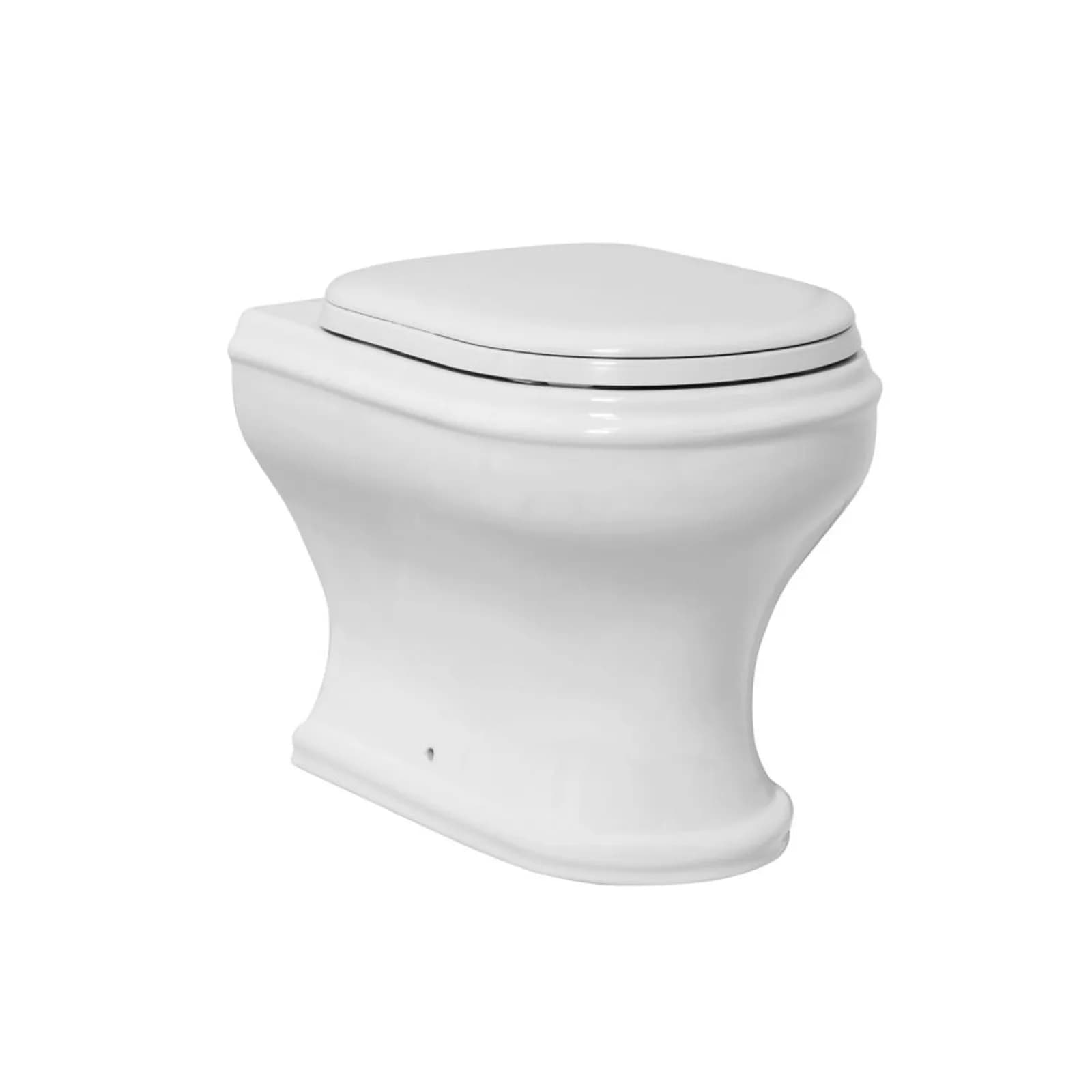 Sanitari filomuro wc con scarico traslato a pavimento Charme di Azzurra con sedile copriwc softclose