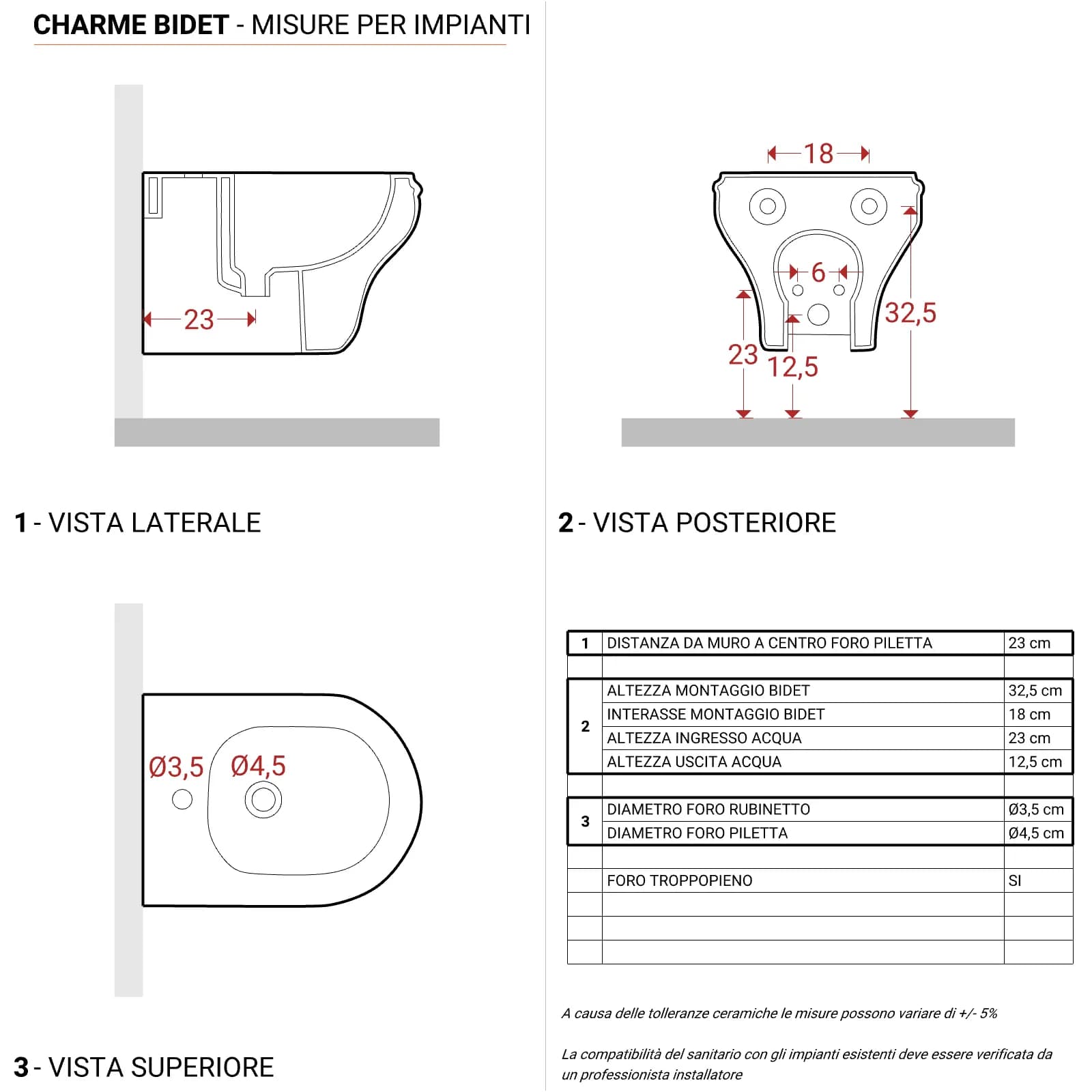 Sanitari sospesi Charme di Azzurra in ceramica con sedile copriwc softclose