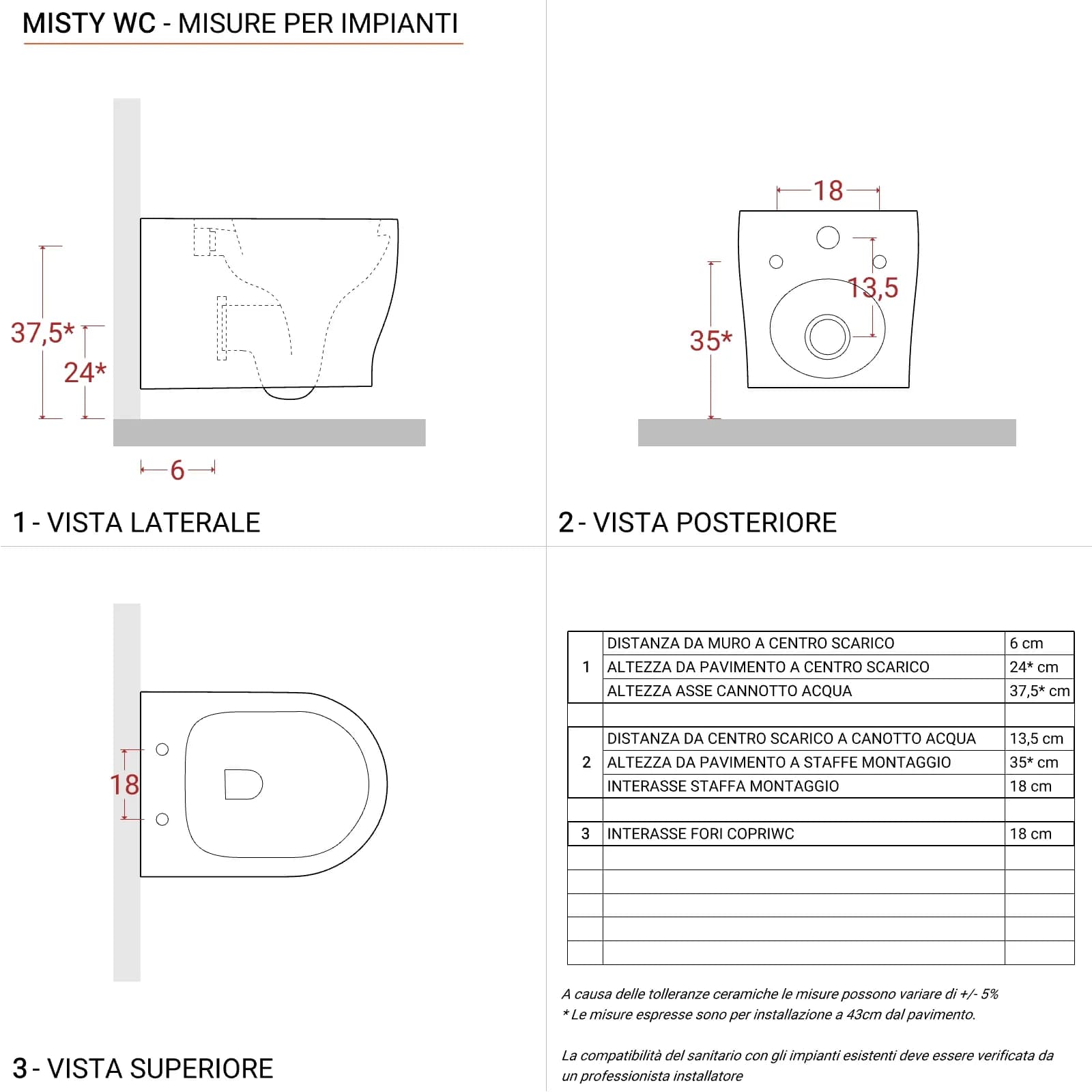 Sanitari sospesi con scarico a vortice in ceramica con copriwc nero opaco - Misty