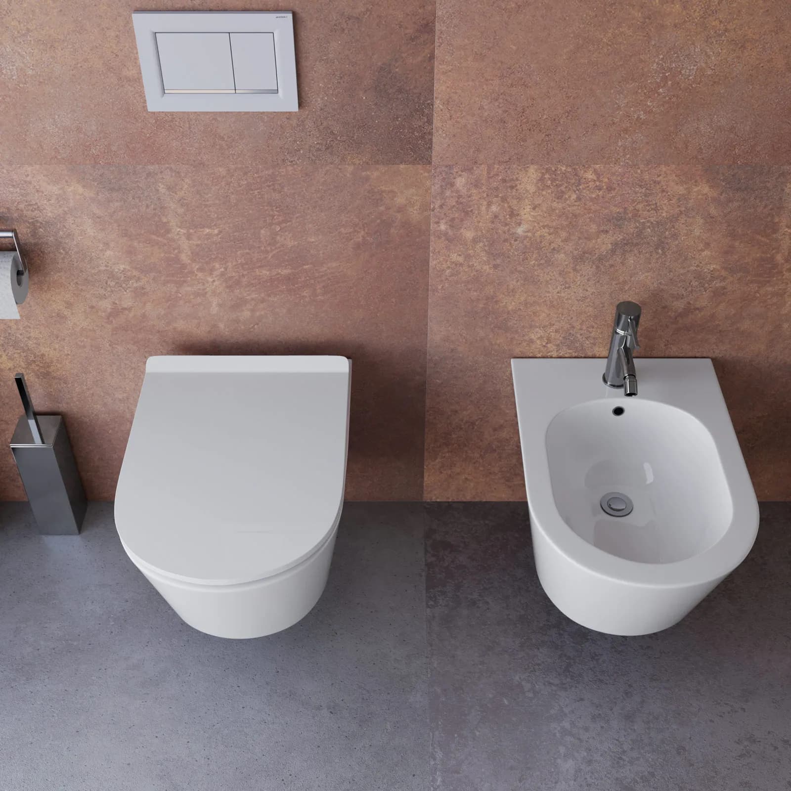Sanitari sospesi con sedile softclose a sgancio rapido con vaso rimless Love
