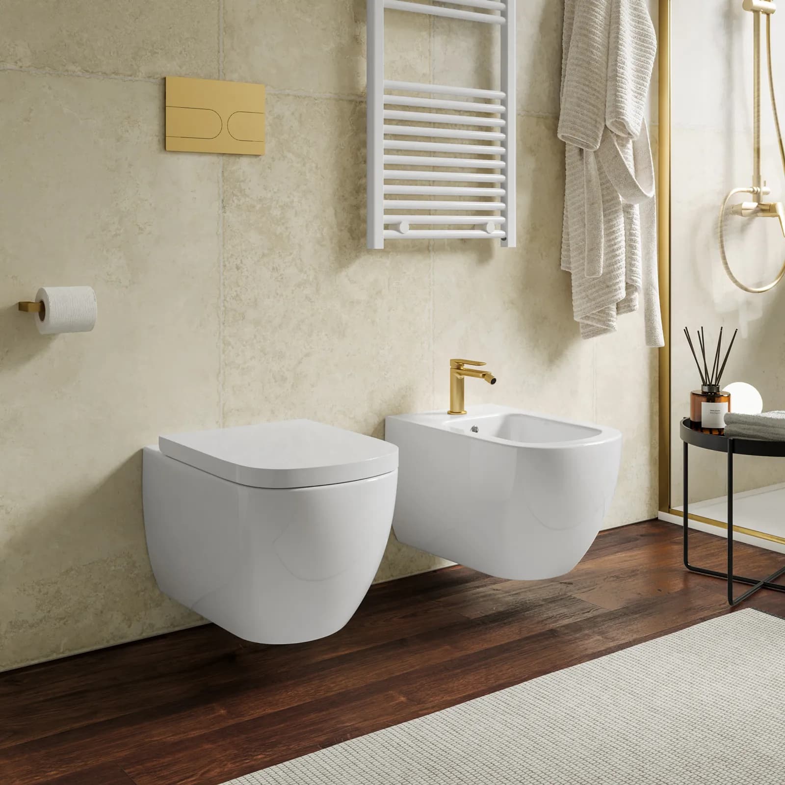 Sanitari sospesi con sedile softclose bianco lucido - Civita di Sanitosco