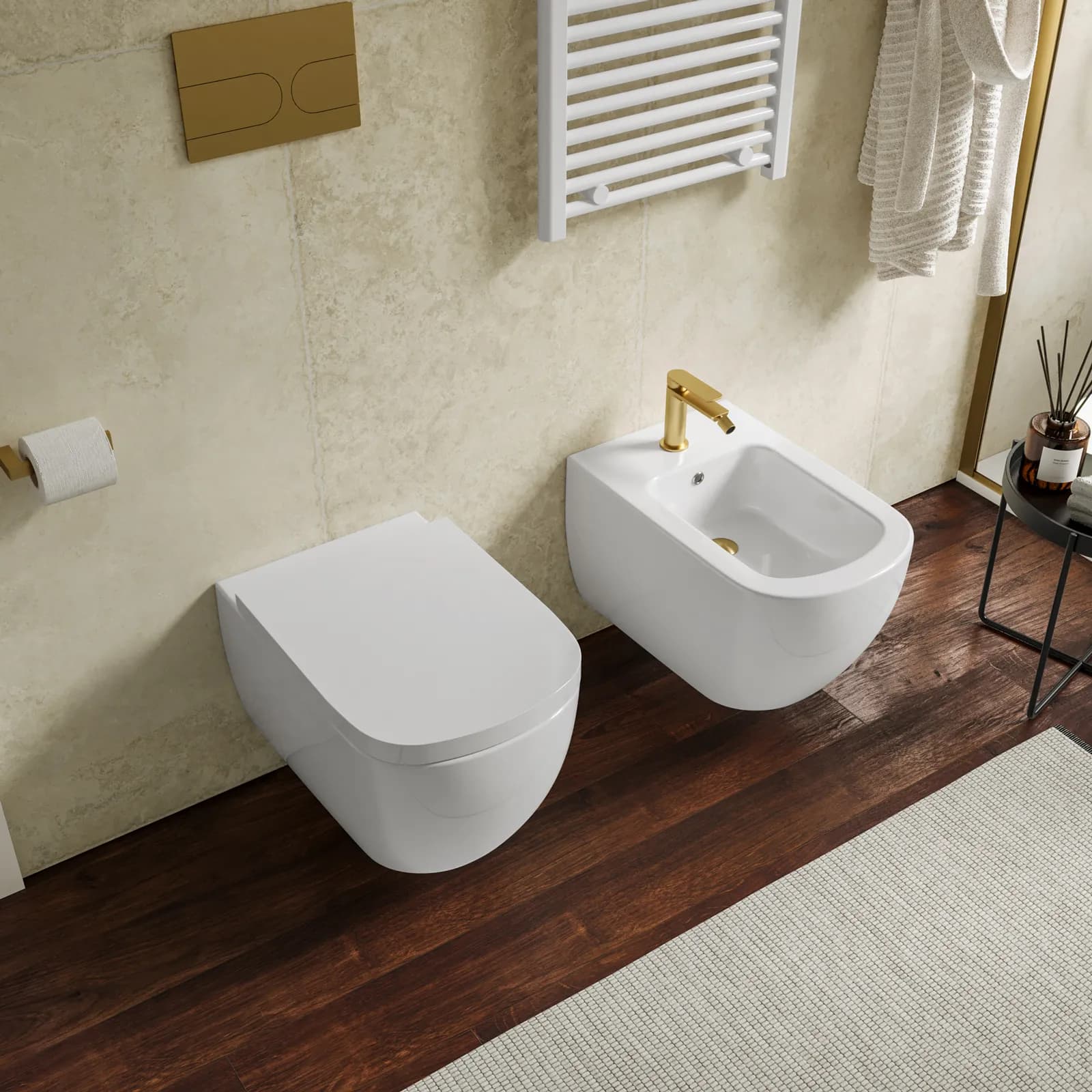 Sanitari sospesi con sedile softclose bianco lucido - Civita di Sanitosco
