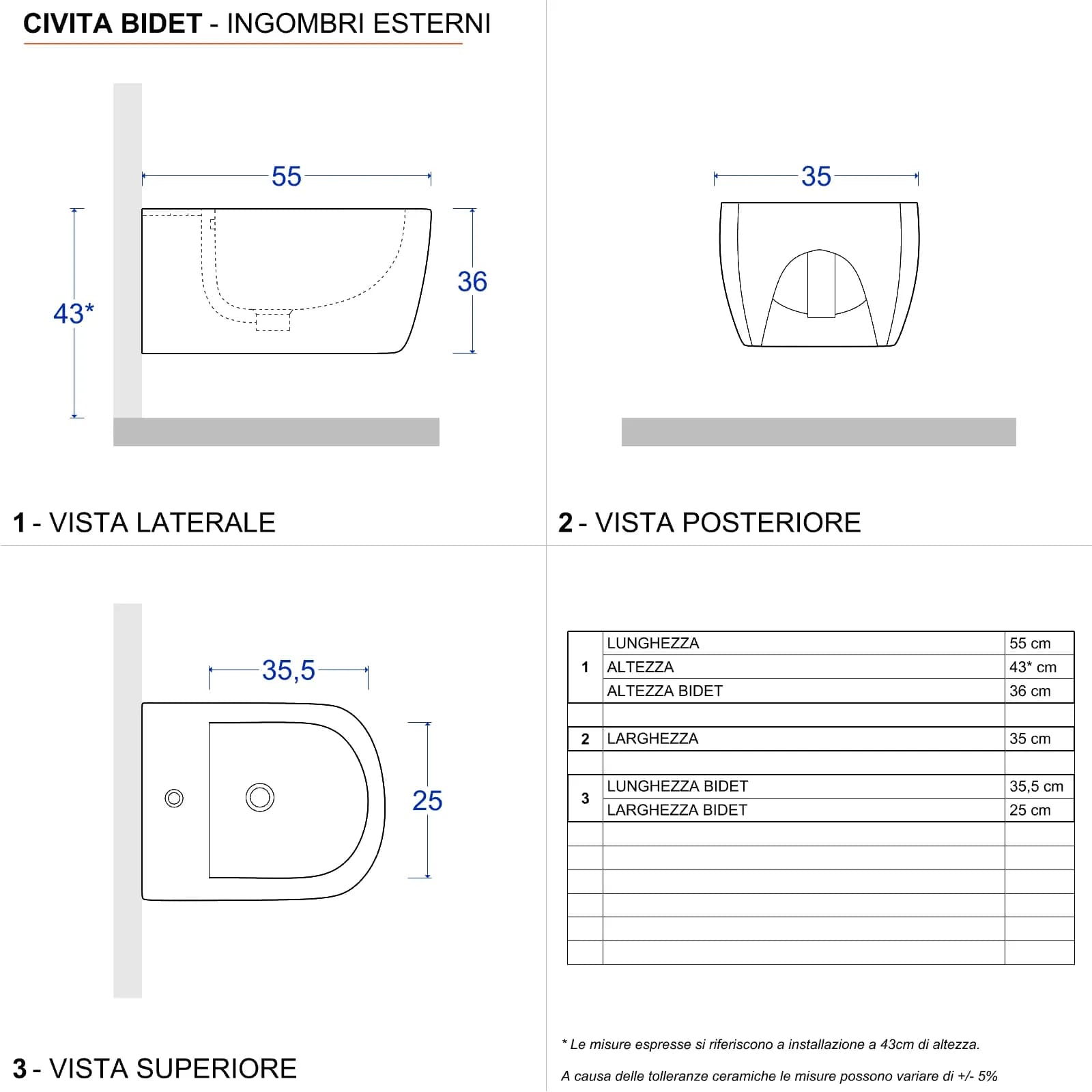 Sanitari sospesi con sedile softclose bianco lucido - Civita di Sanitosco