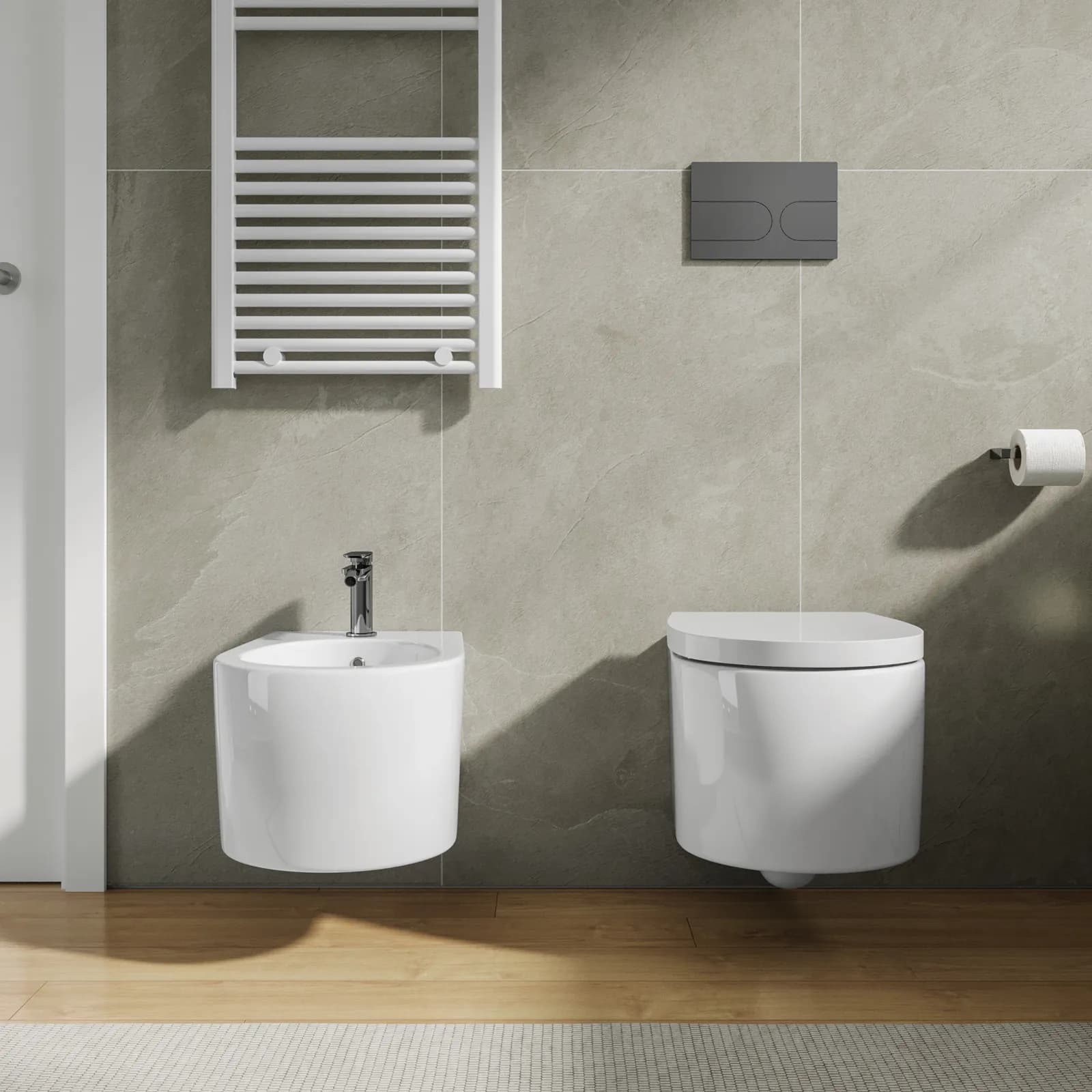 Sanitari sospesi con sedile softclose bianco lucido - Latina di Sanitosco