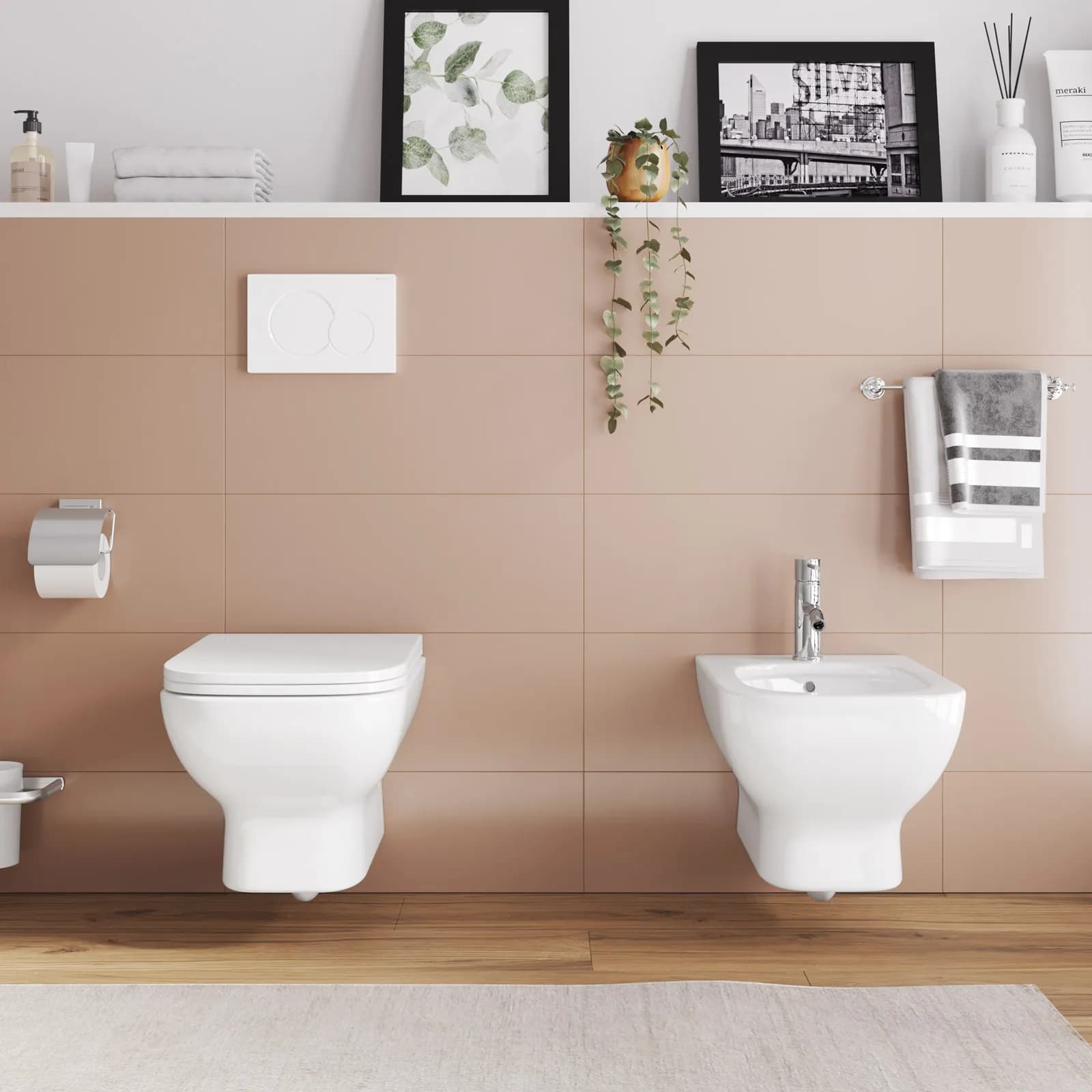 Sanitari sospesi e sedile softclose bianco - Malen
