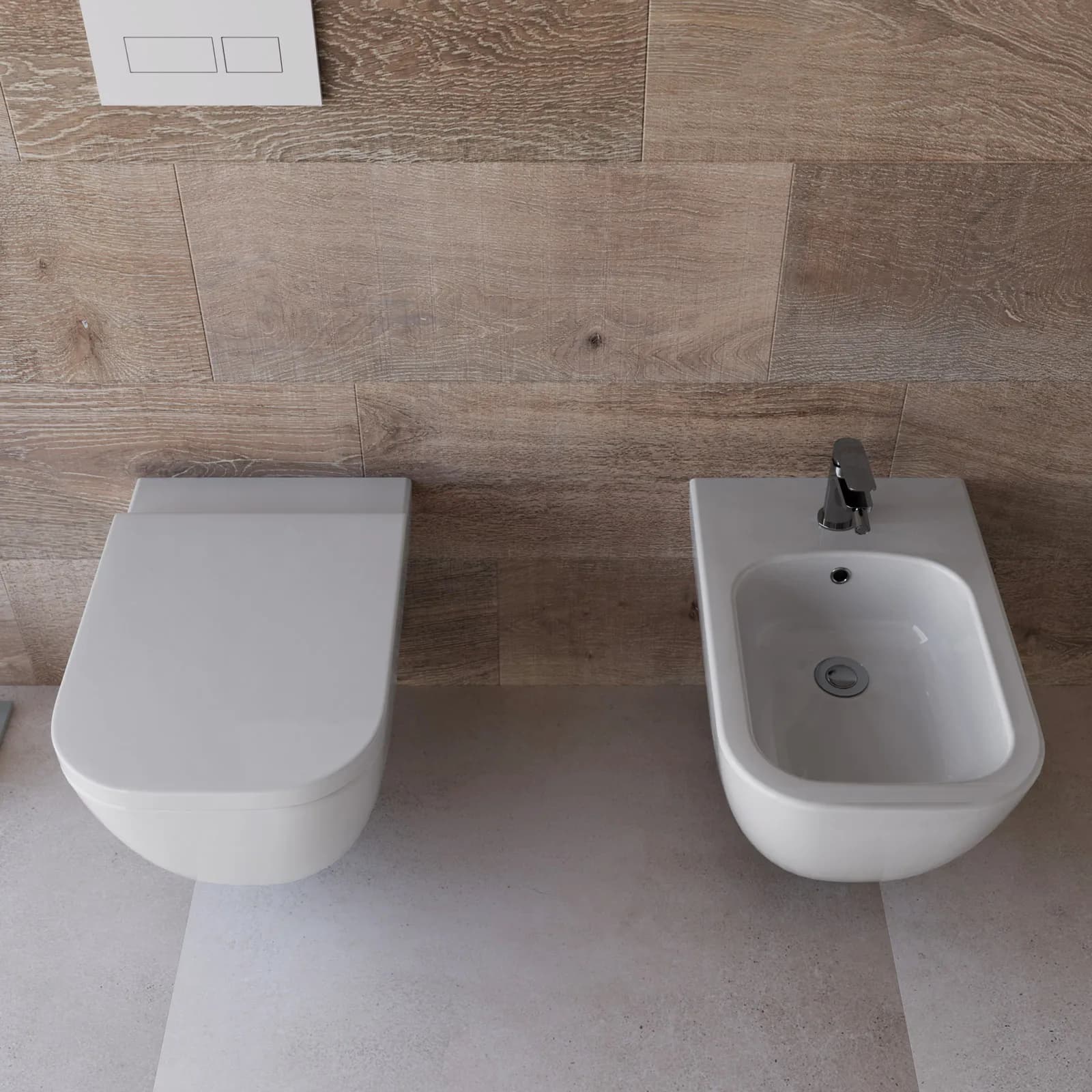 Sanitari sospesi in ceramica con sedile avvolgente soft-close bianco - Kira Evo