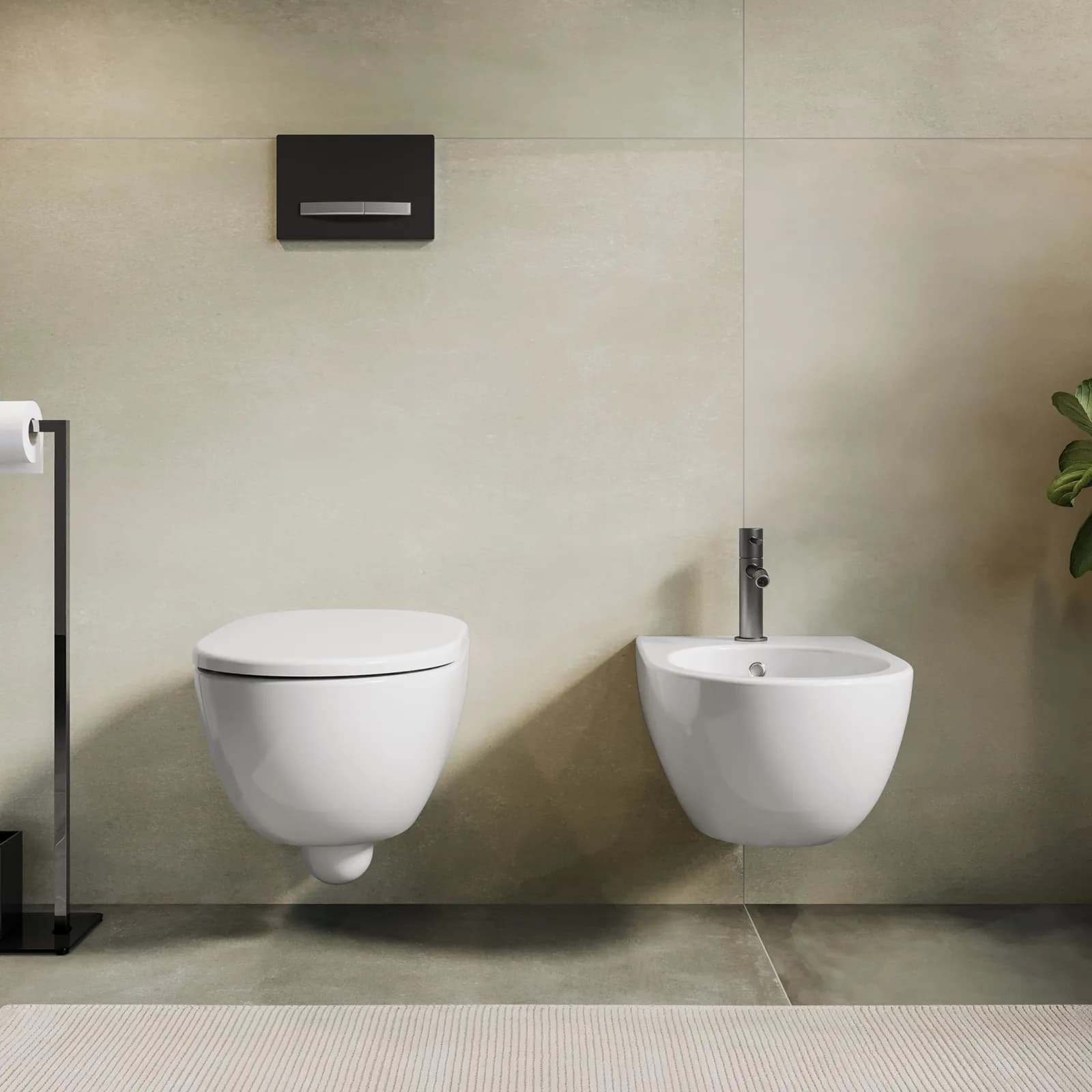Sanitari sospesi in ceramica con sedile bianco Serie Selnova Premium - Geberit