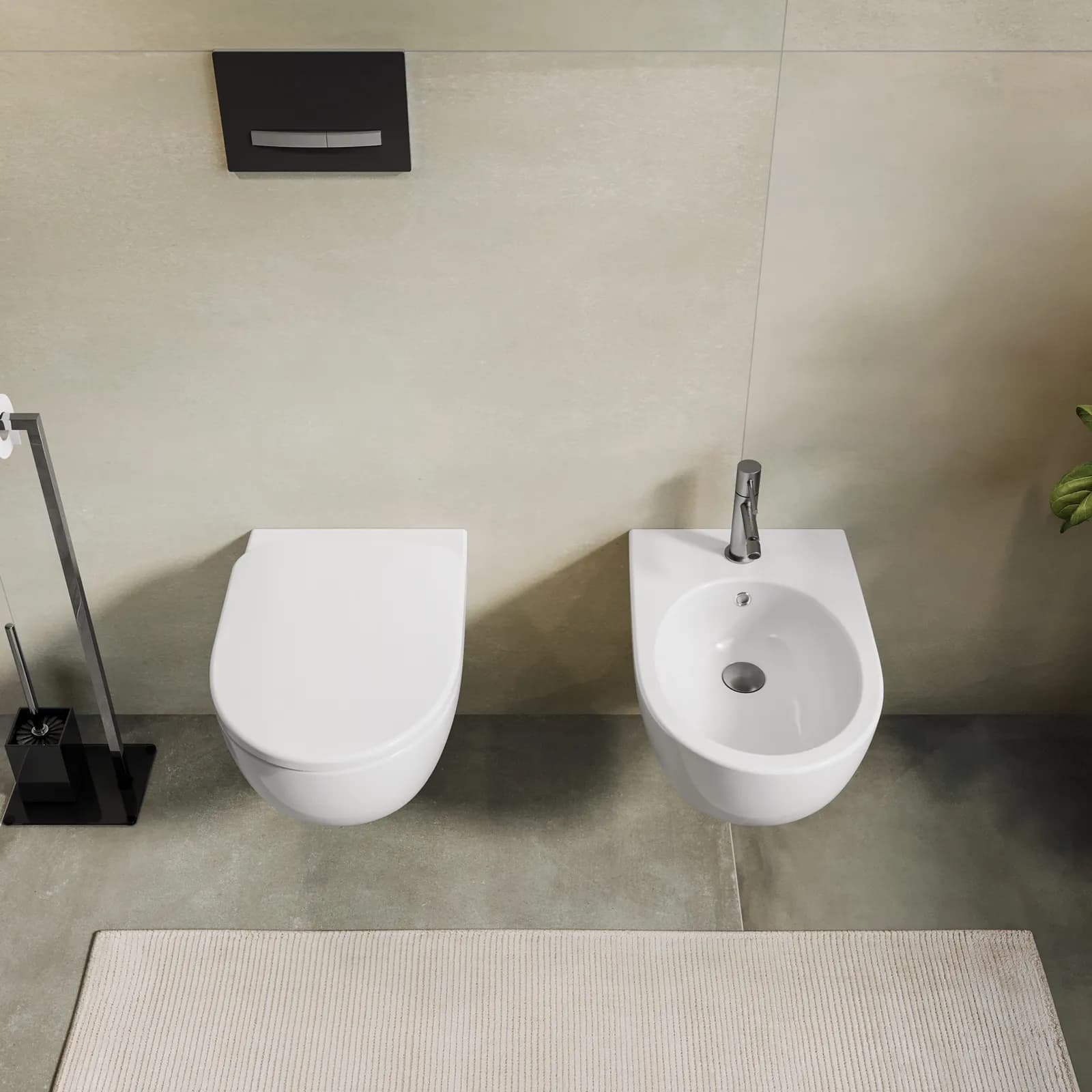 Sanitari sospesi in ceramica con sedile bianco Serie Selnova Premium - Geberit