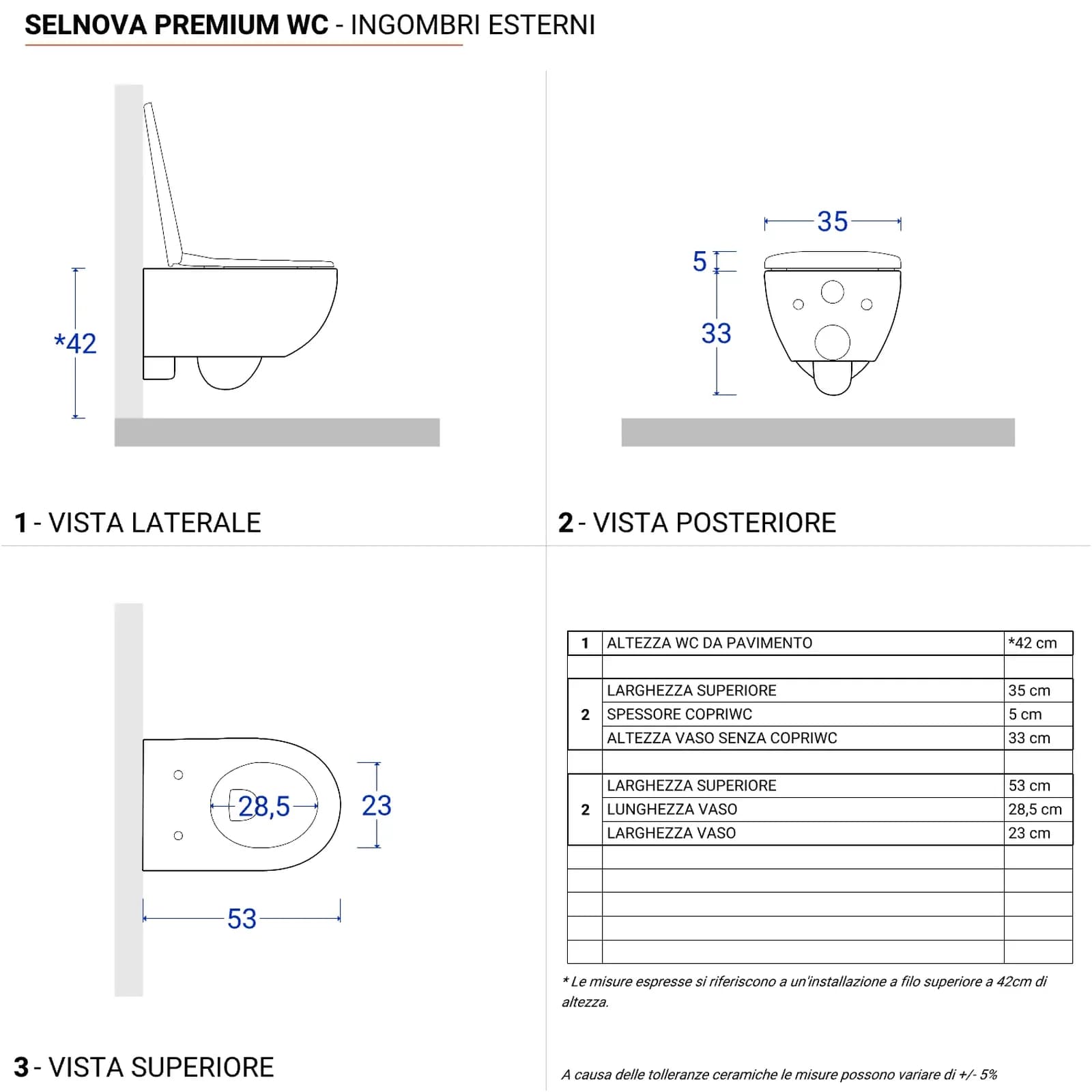 Sanitari sospesi in ceramica con sedile bianco Serie Selnova Premium - Geberit