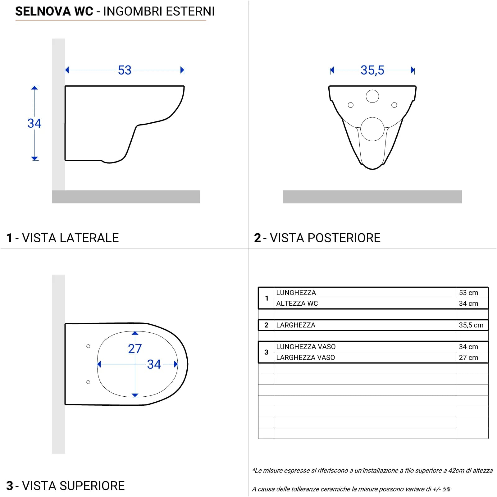 Sanitari sospesi in ceramica Serie Selnova - Geberit
