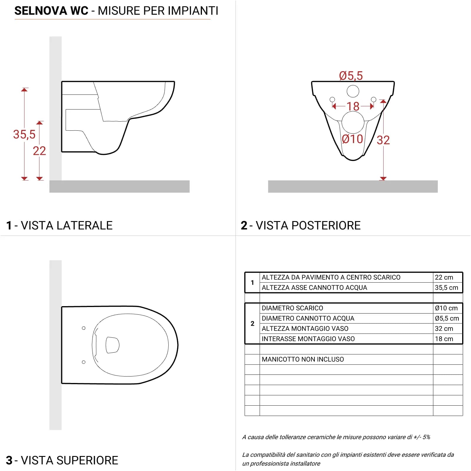 Sanitari sospesi in ceramica Serie Selnova - Geberit