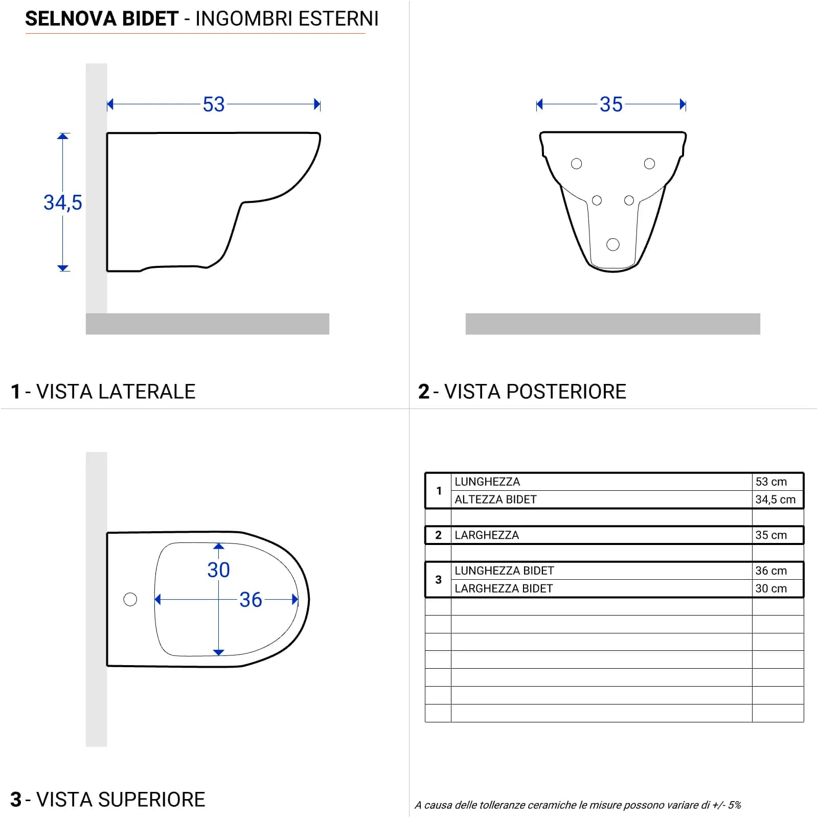 Sanitari sospesi in ceramica Serie Selnova - Geberit
