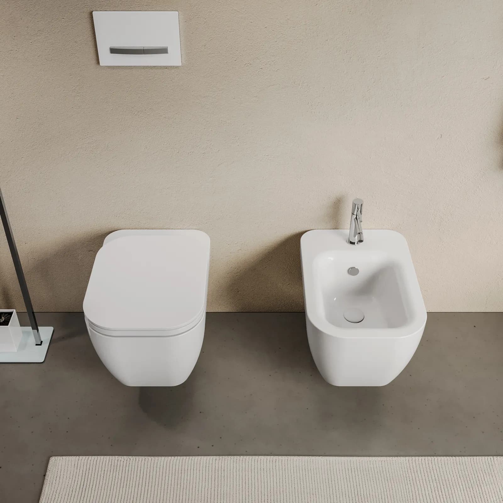 Sanitari sospesi in ceramica rimless con sedile copriwc SoftClose- Henges